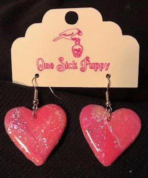 Mosaic Heart Dangle Earrings