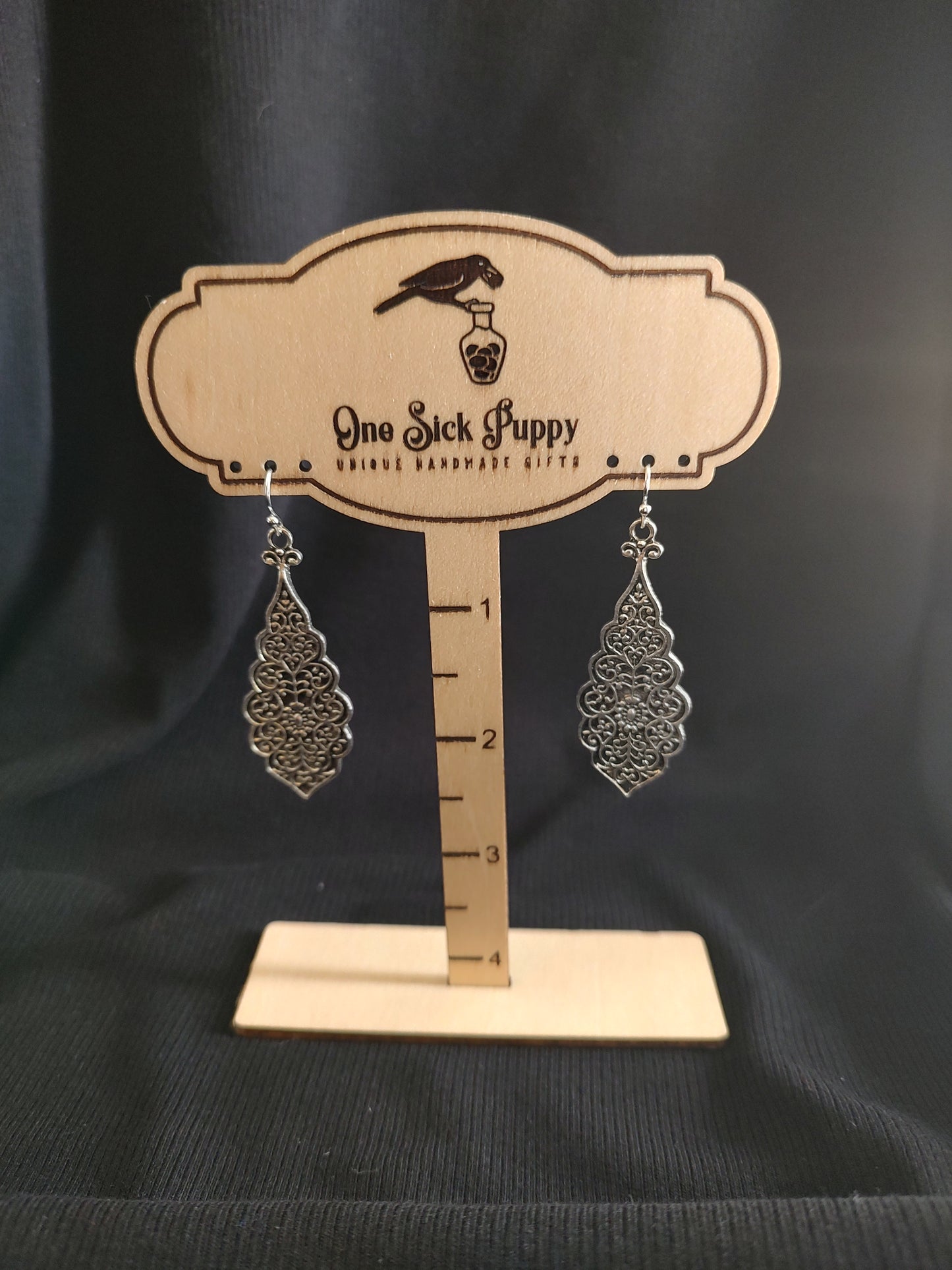 Silver Fillagree Dangle Earrings