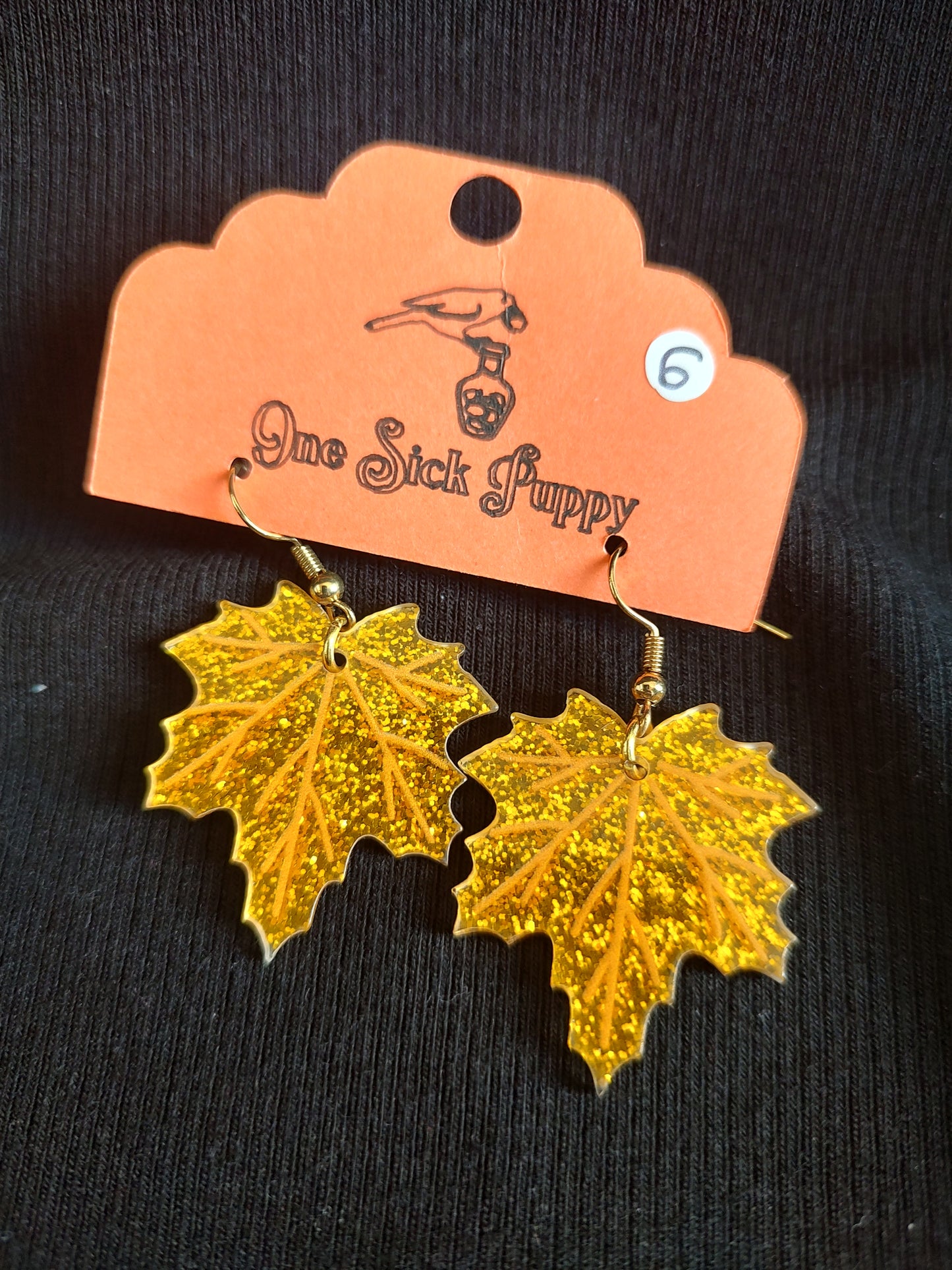 Glitter Acrylic Leaf Earrings