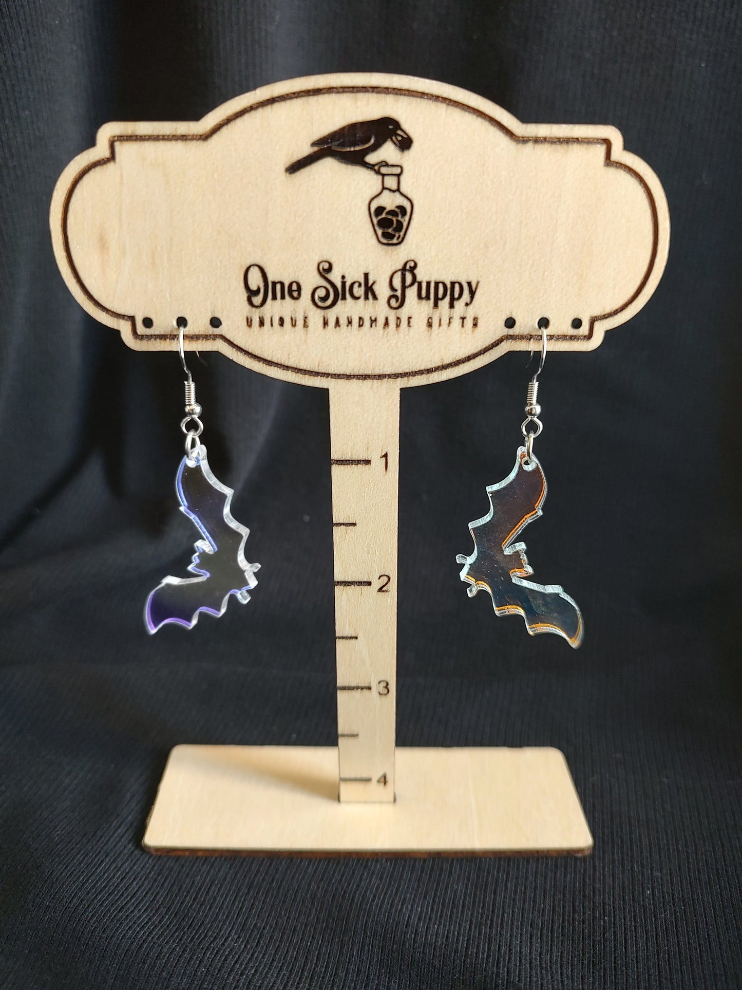 Iridescent Bat Earrings