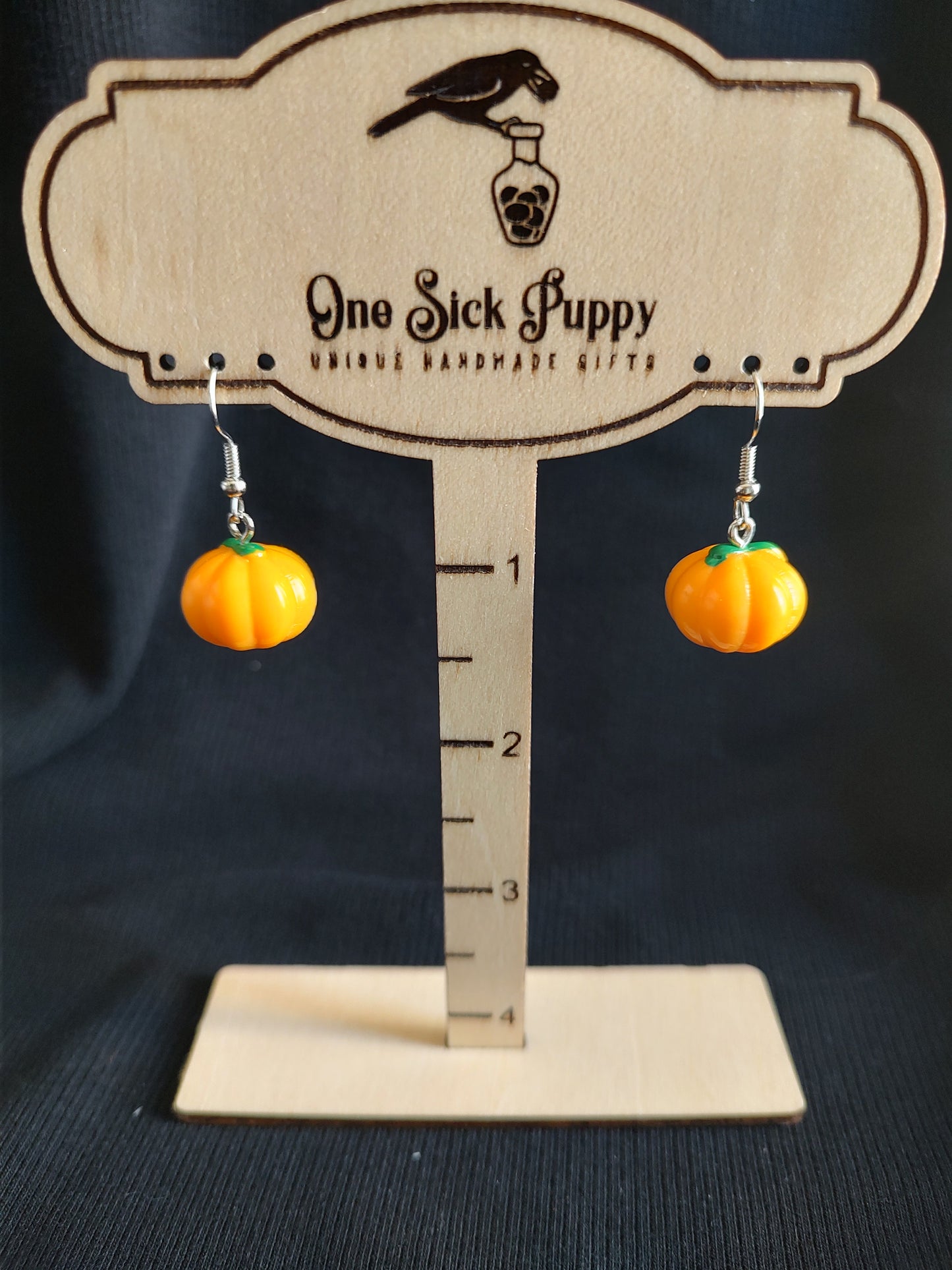 3D Pumpkin Dangle Earrings