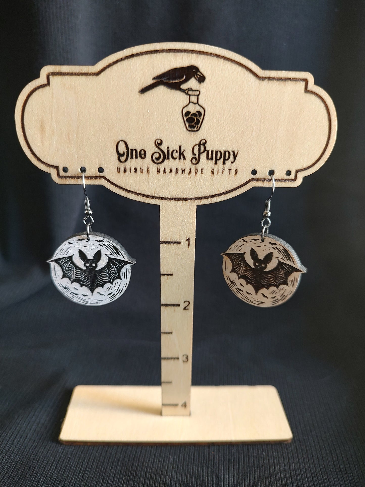 Full Moon Bat Earrings