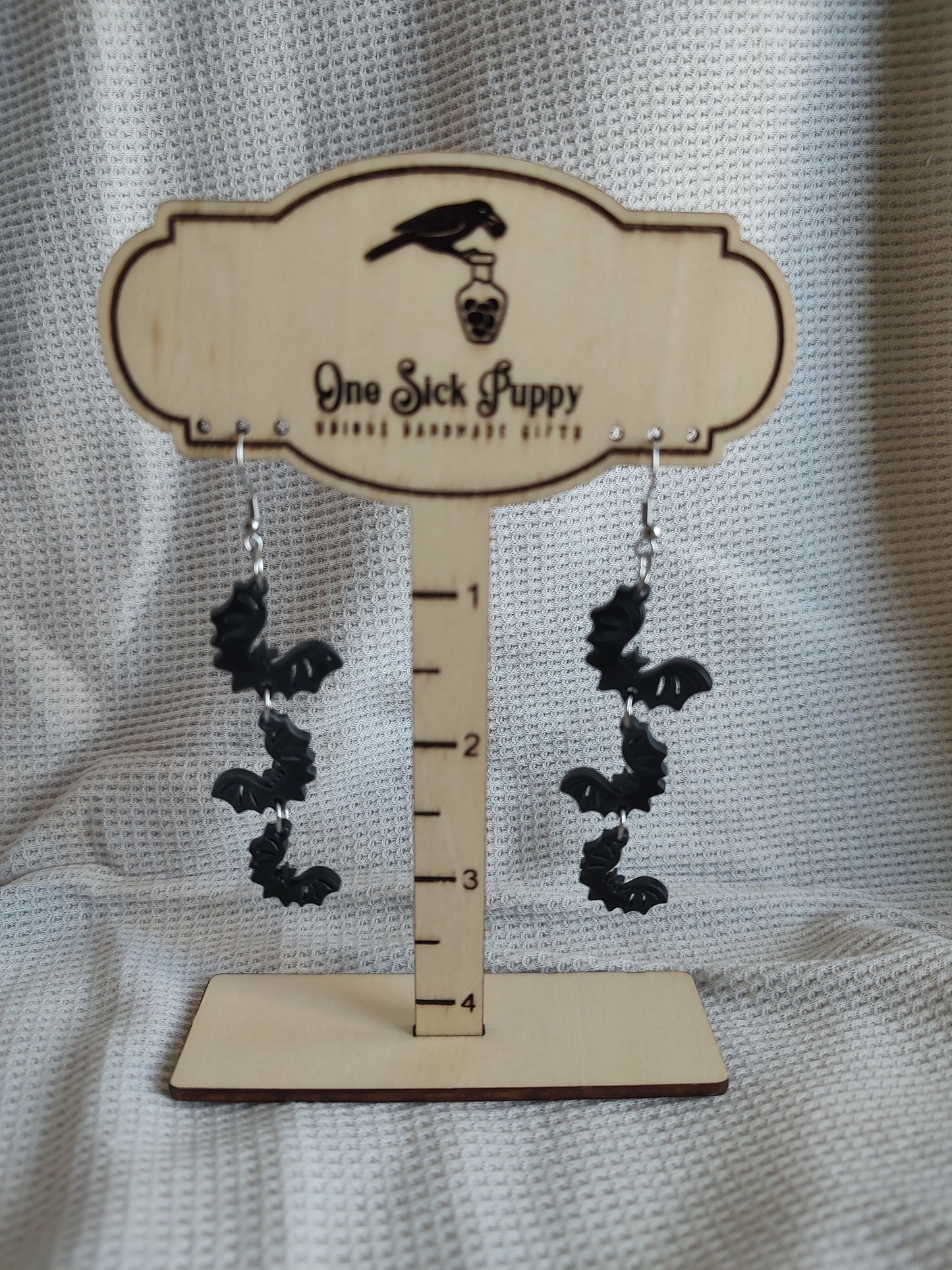 Bat Trio Dangle Earrings