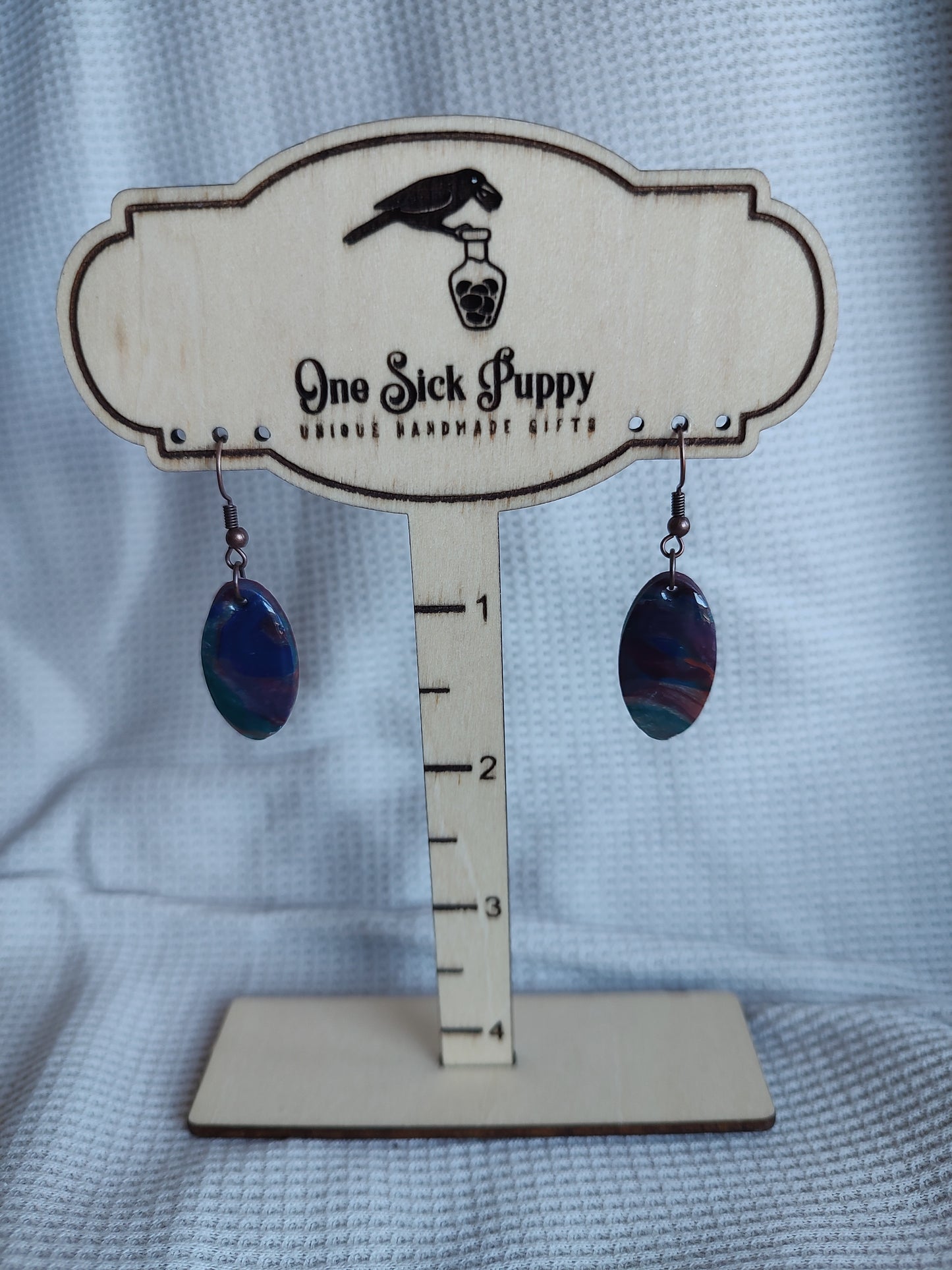 Oval Jewel Drop Earrings