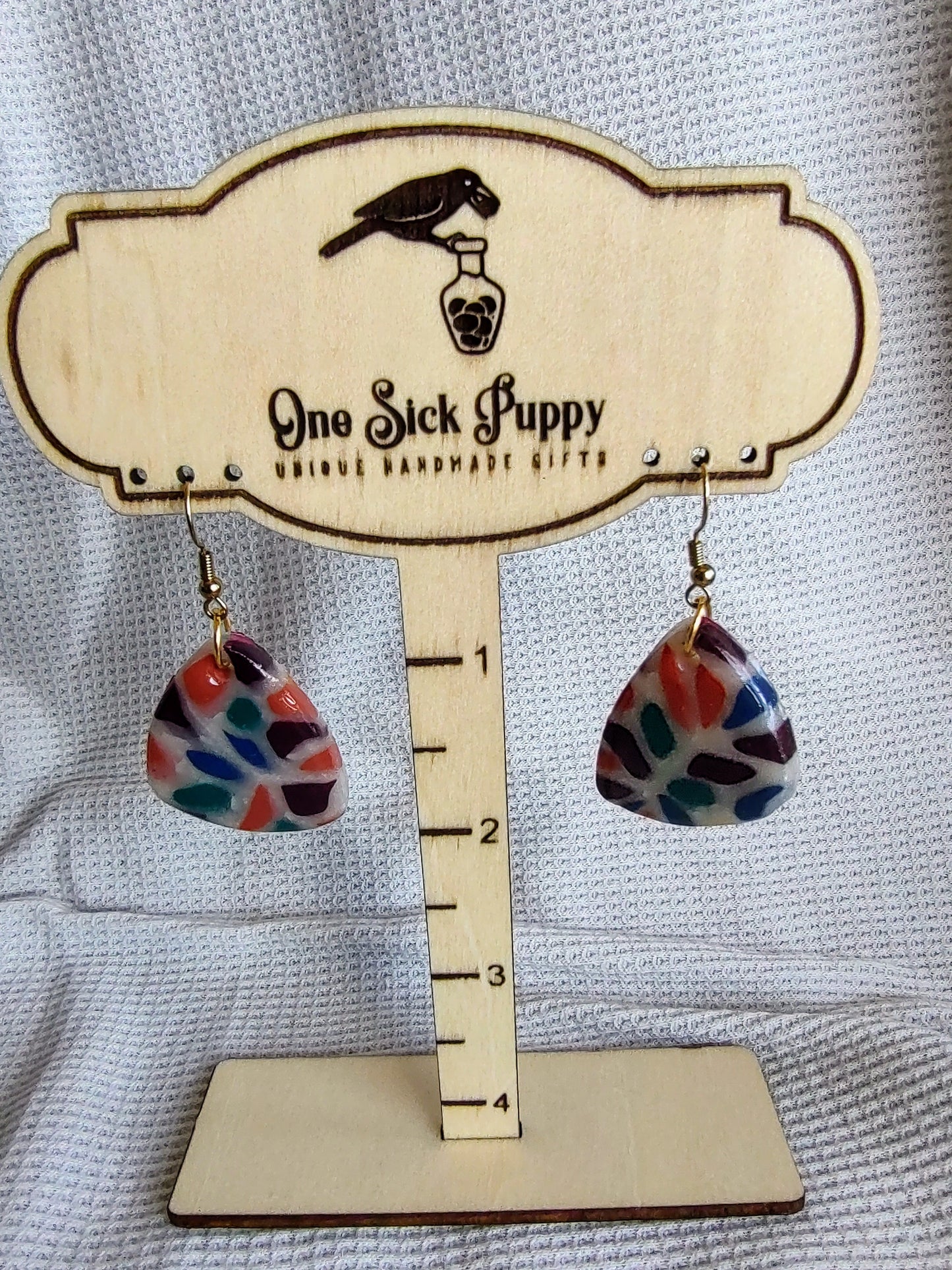 Deco Abstract Jewel Dangle Earrings