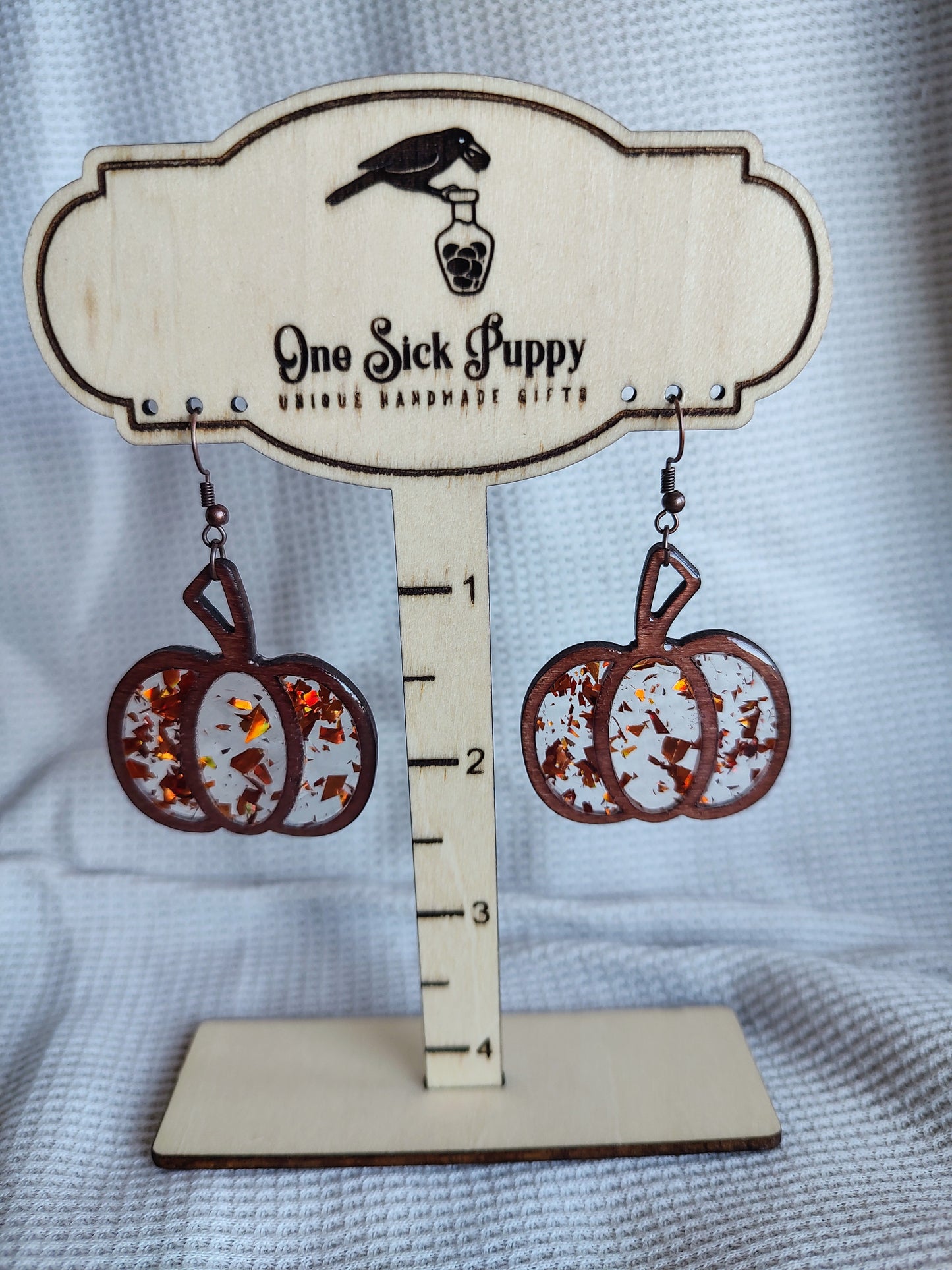 Wooden Sparkle Glitter Pumpkins