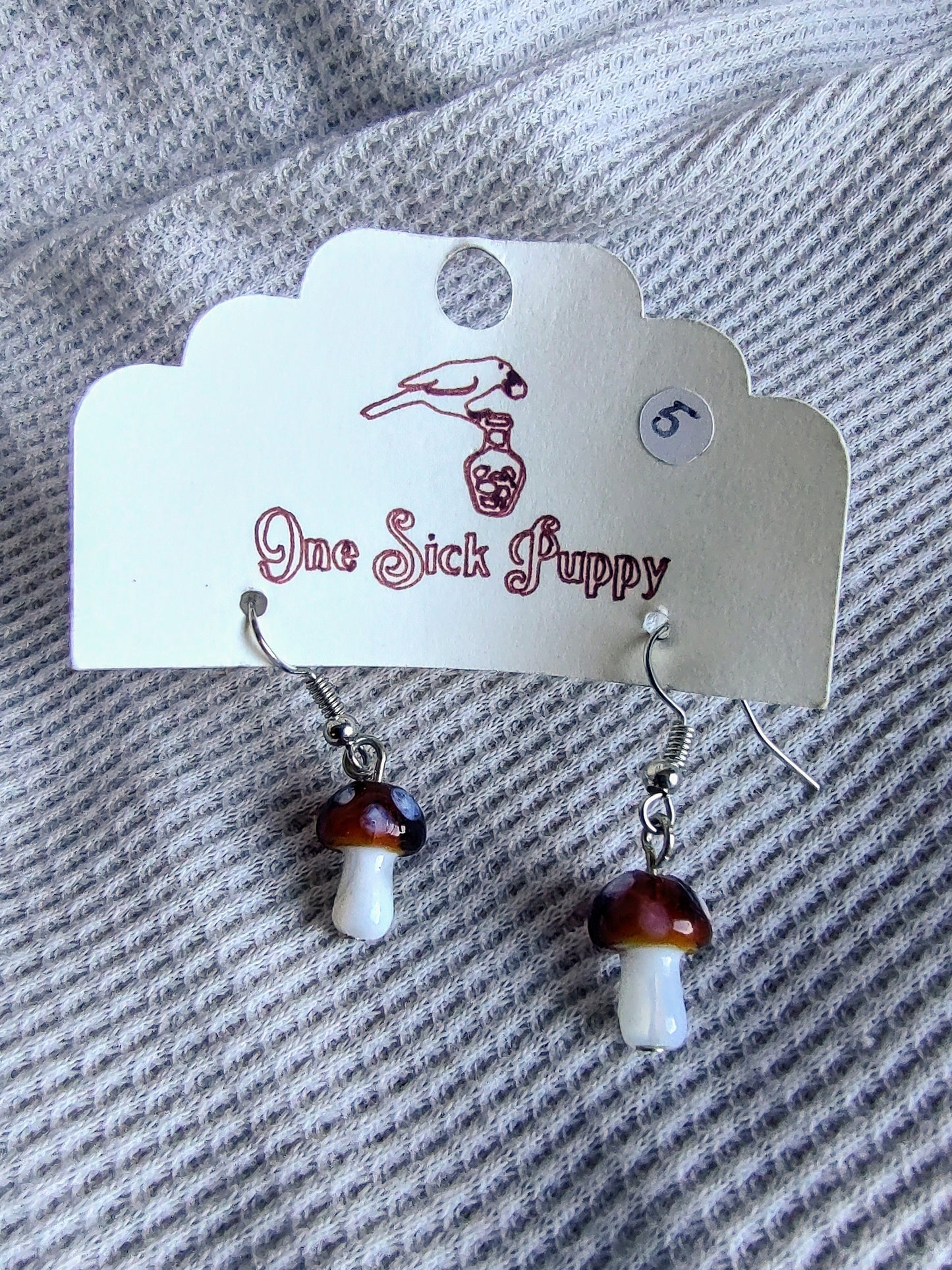 Mini Mushroom Earrings