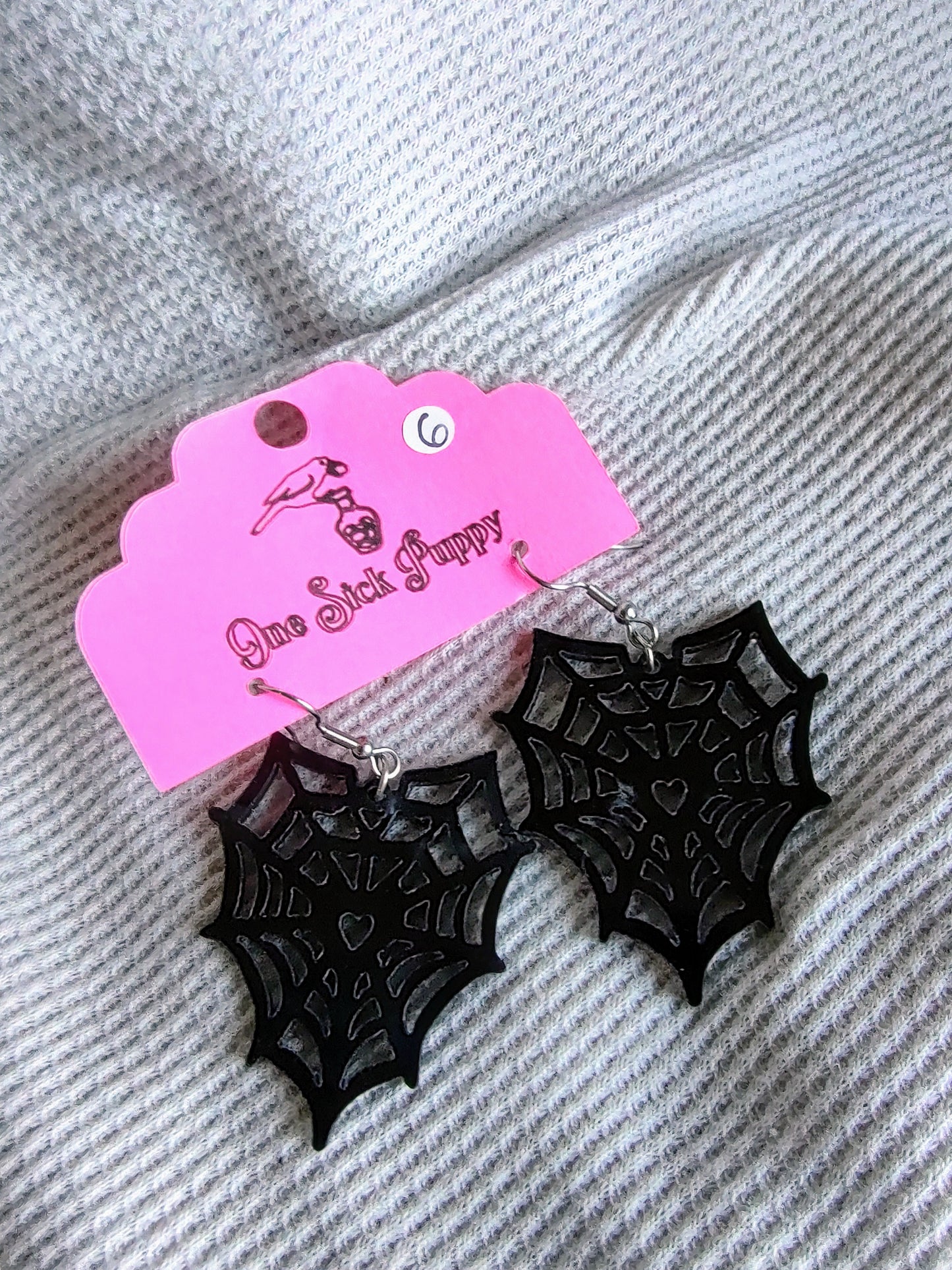Web heart Acrylic Dangles