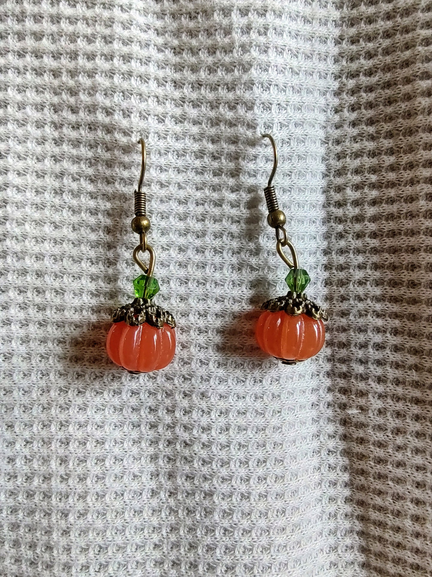 Glass Pumpkin Dangle Earrings