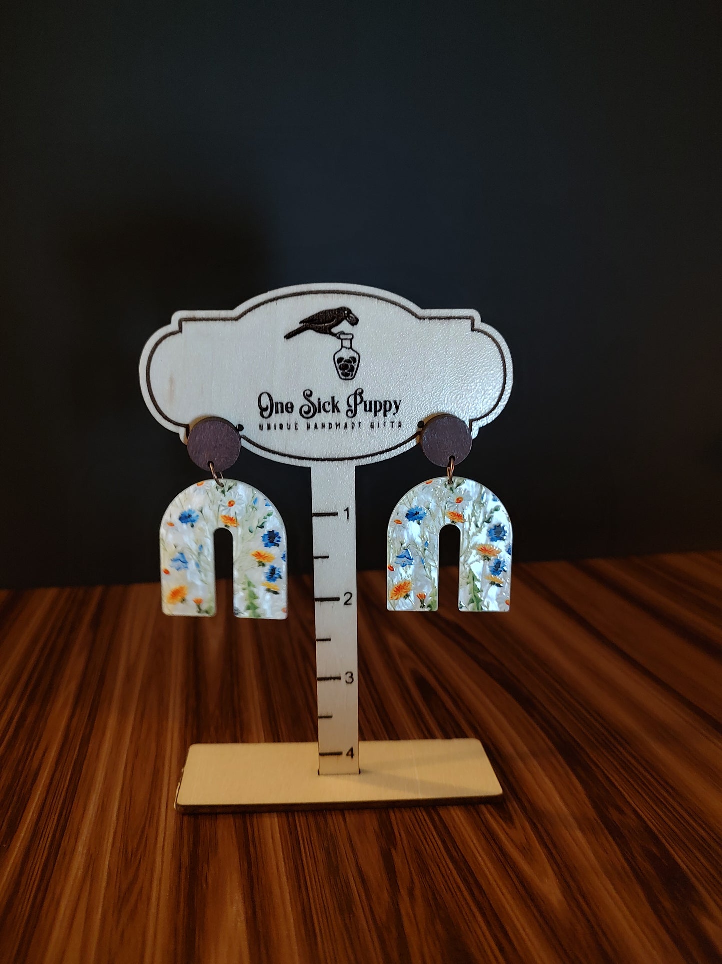 Floral Rainbow Stud Earrings