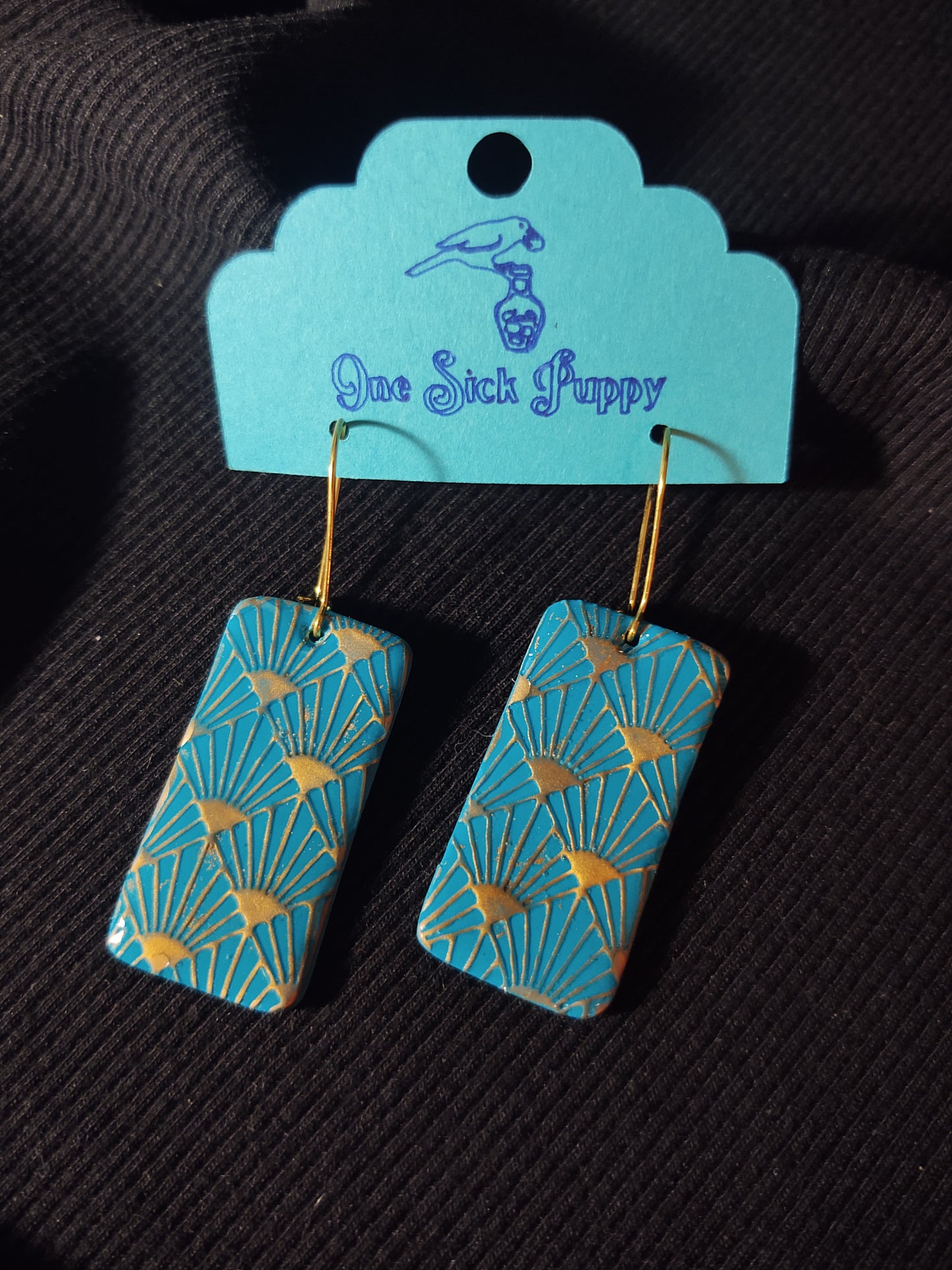 Teal Deco Dangles