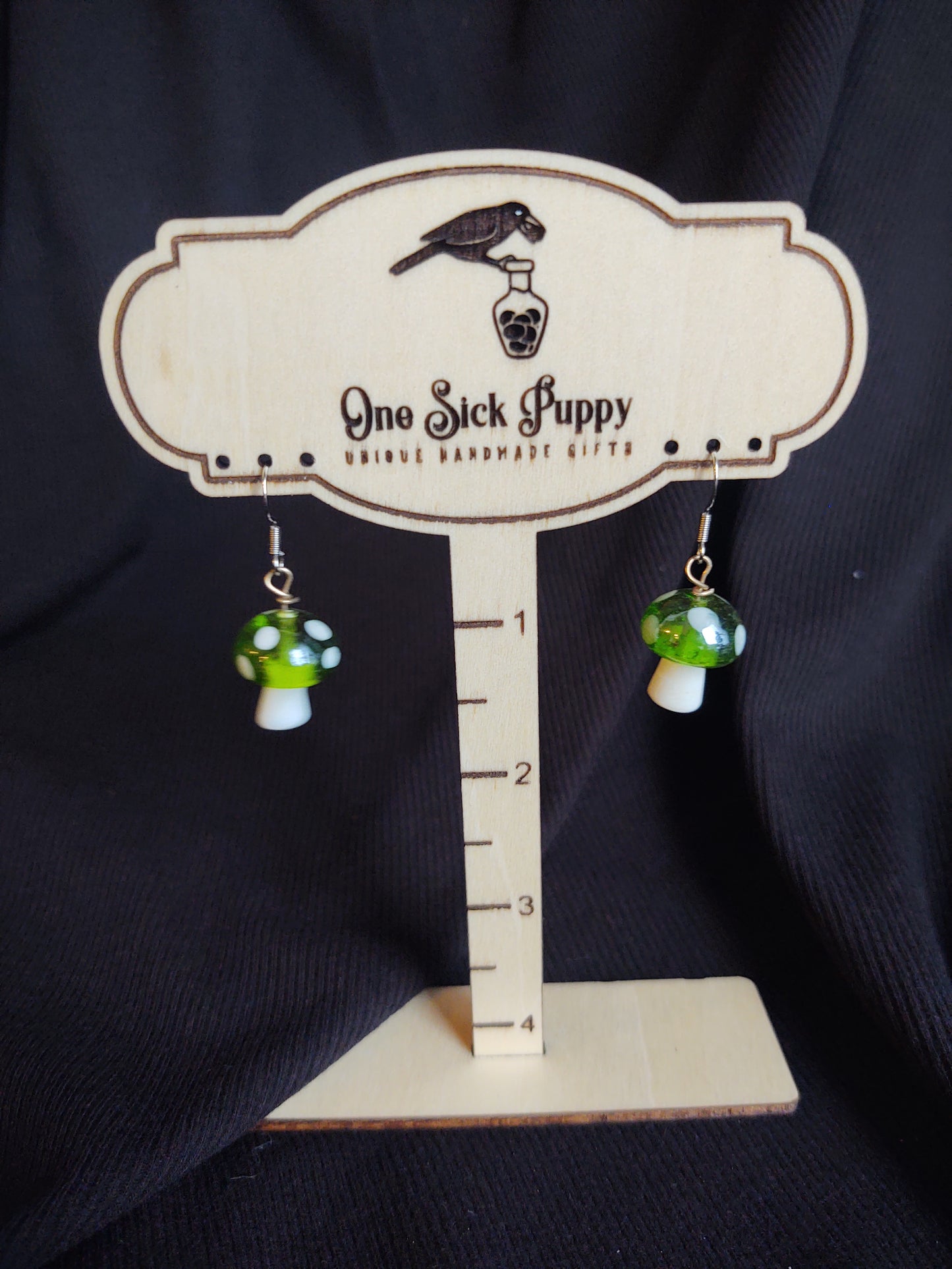 Glass Mushroom Dangle Earrings