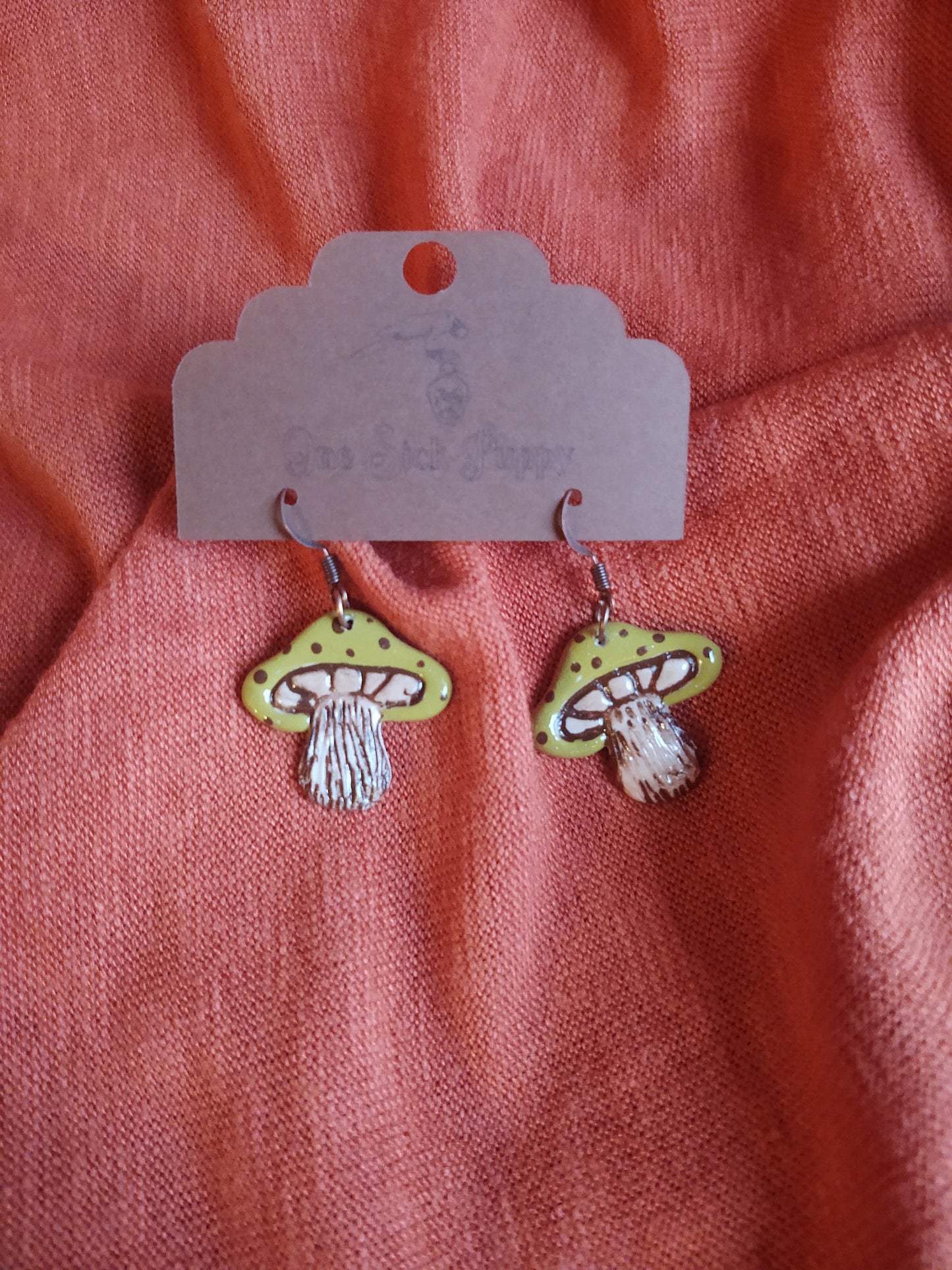 70s Mushroom Dangle Earrings