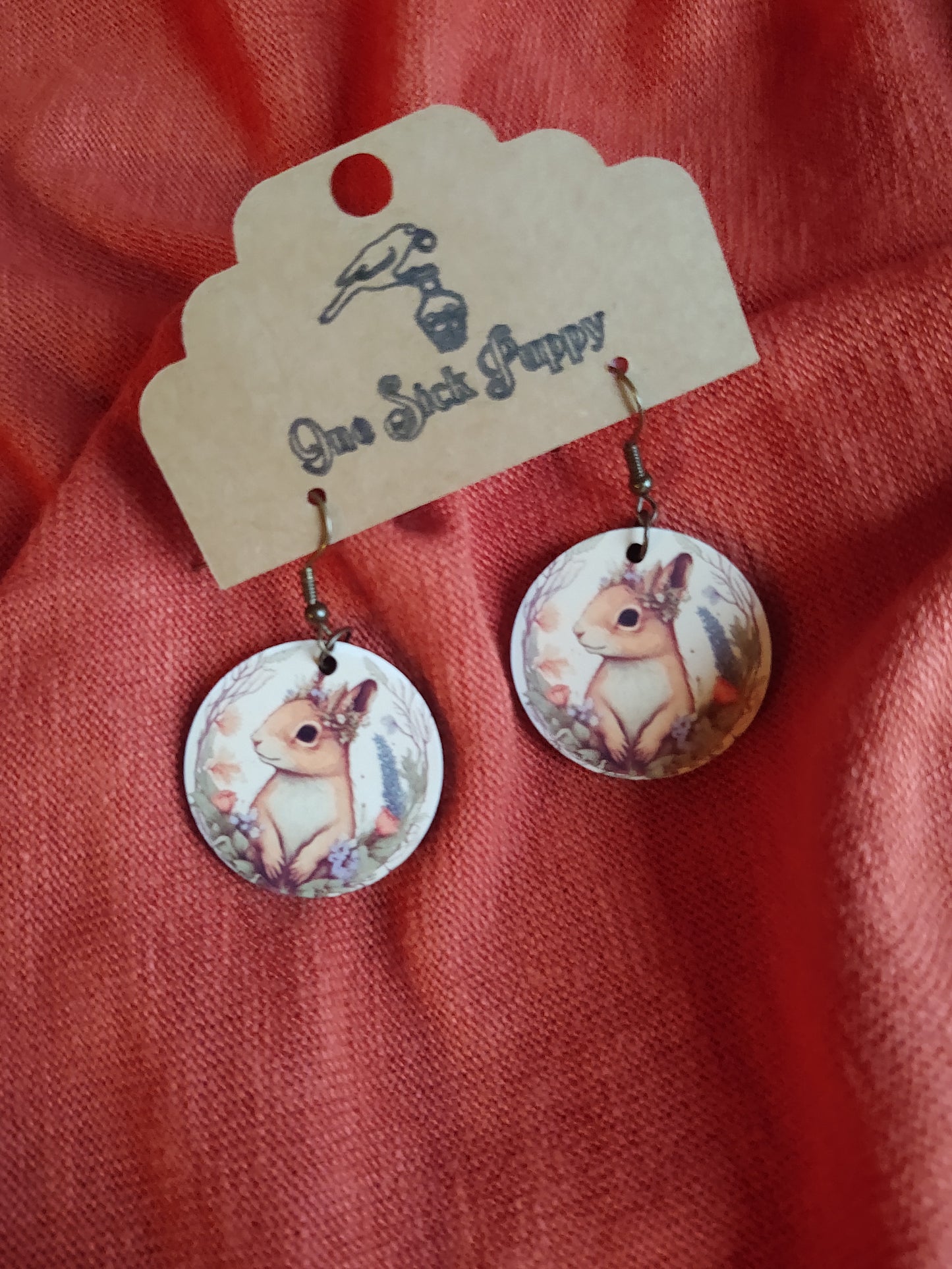 Spring Squirrel Wooden Dangles