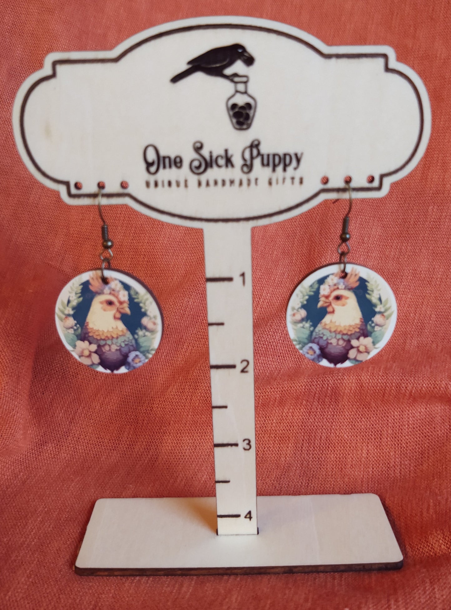 Spring Chicken Wooden Dangles
