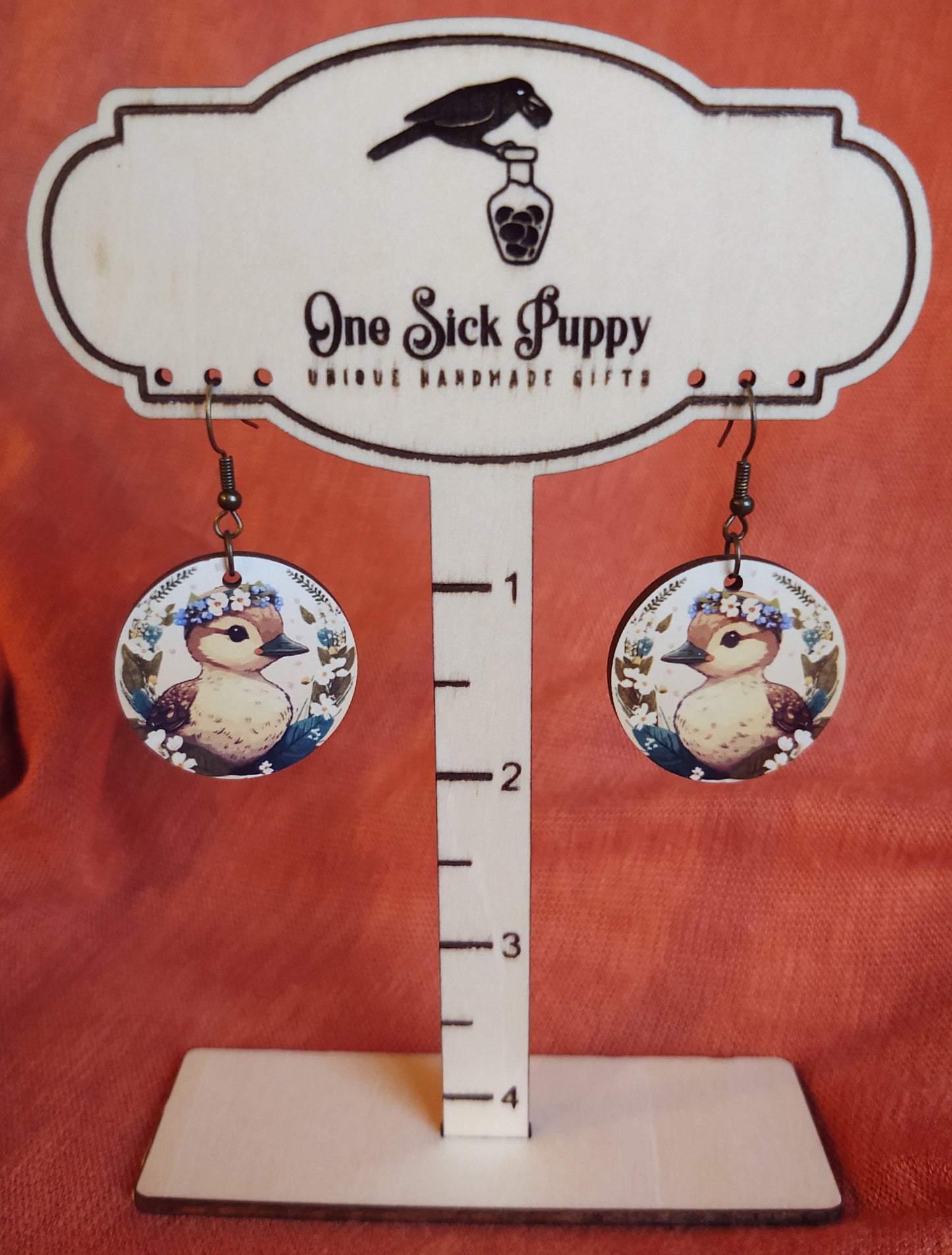 Spring Duckling Wooden Dangles