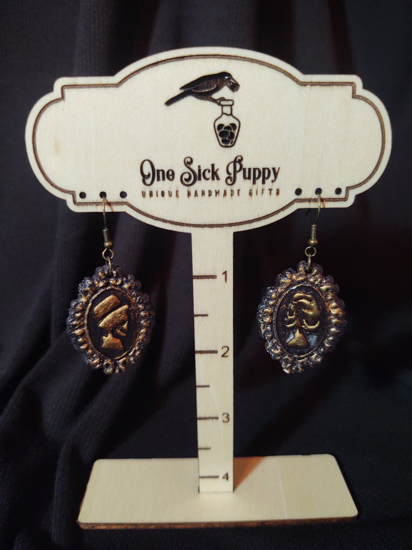Skull Cameo Dangle Earrings