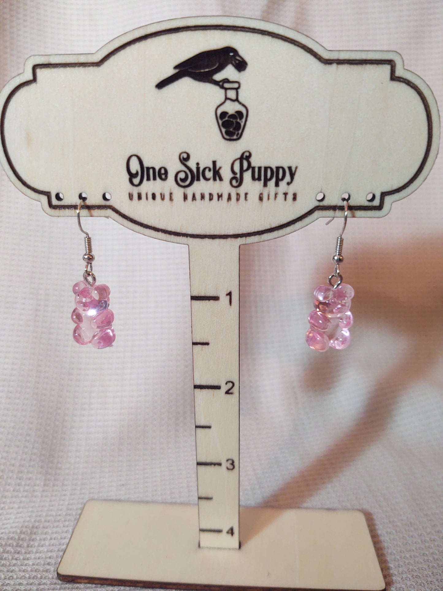 Gummy Bear Drop Earrings- Strawberry