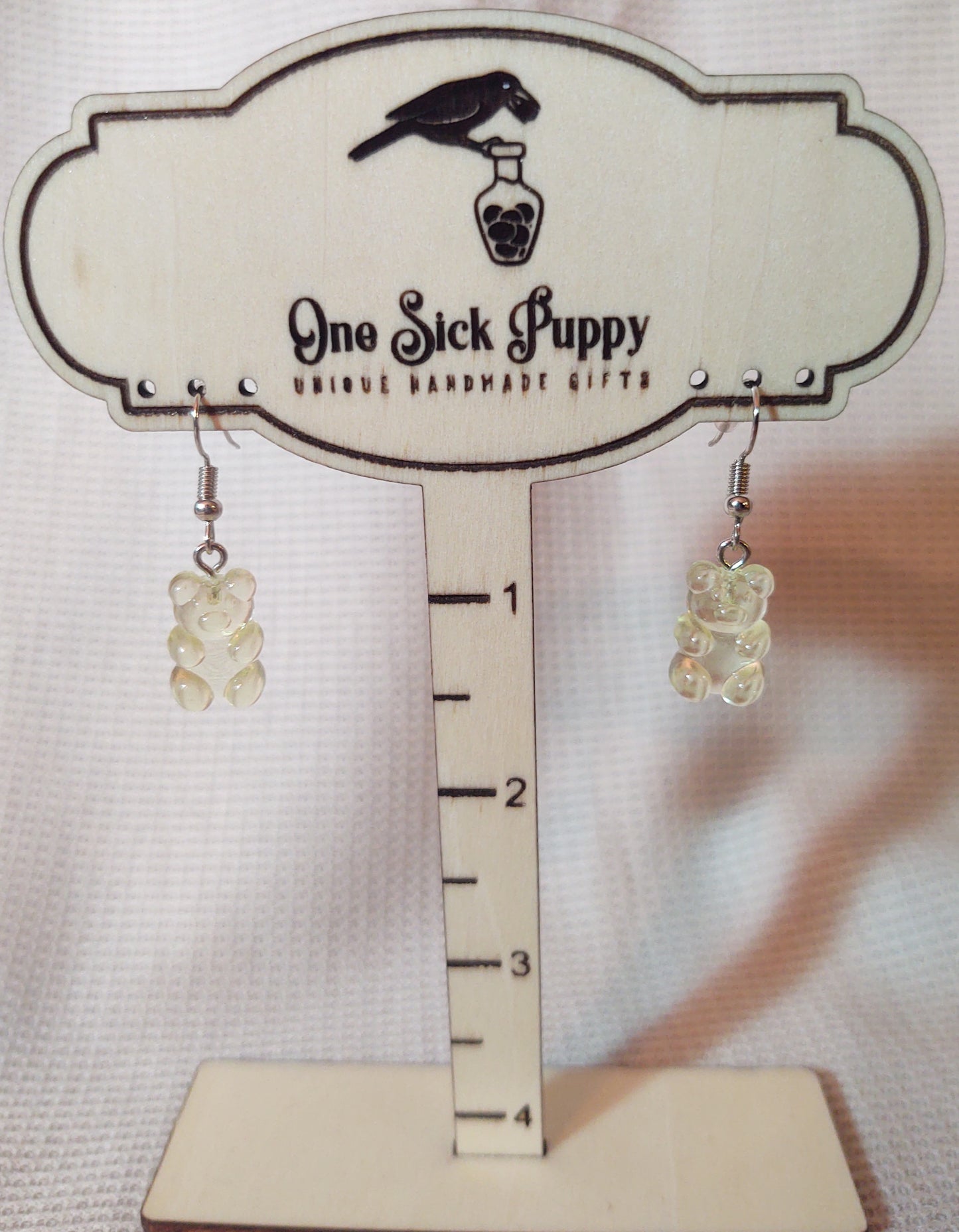 Gummy Bear Drop Earrings- Lemon