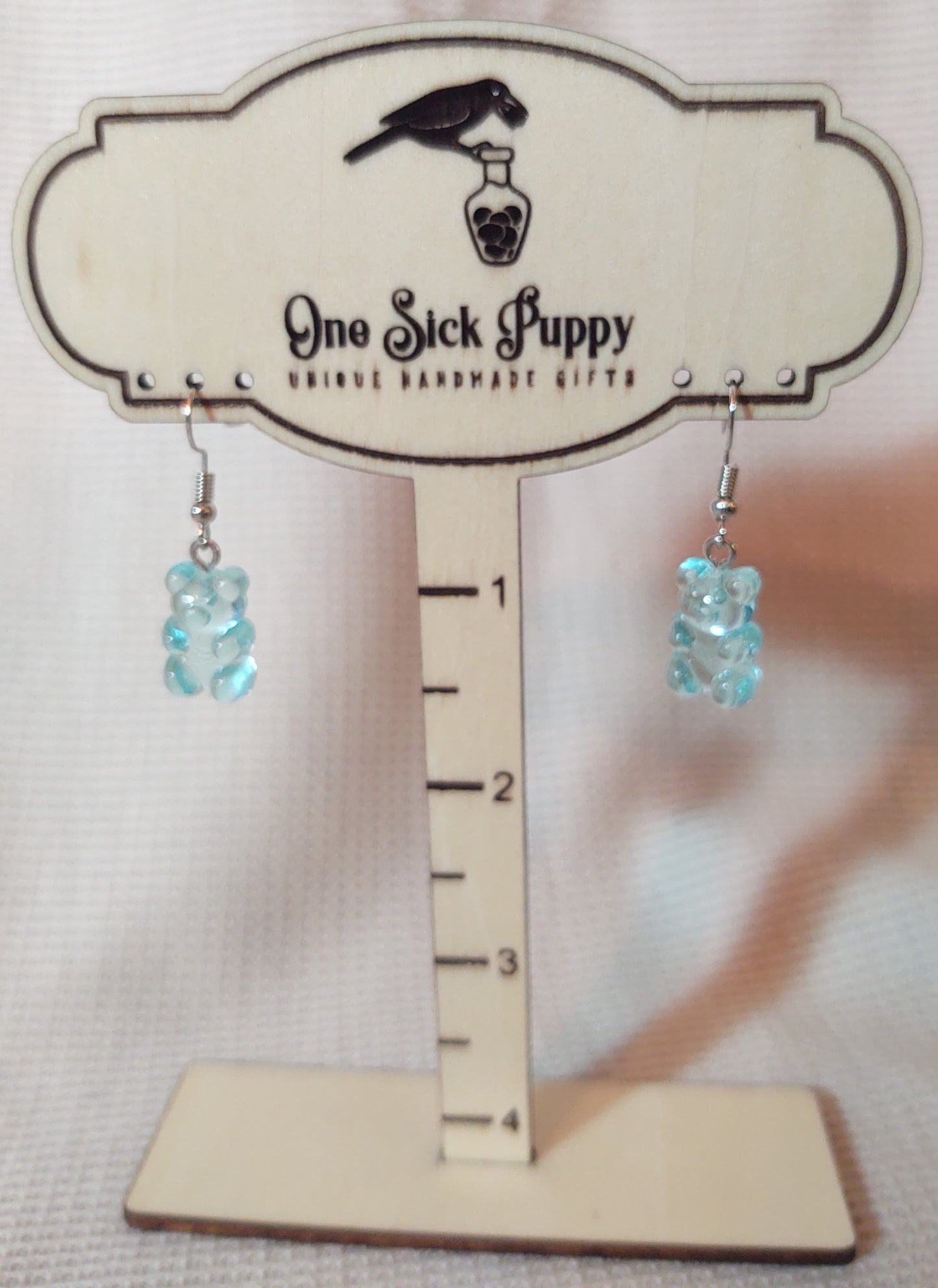 Gummy Bear Drop Earrings- Cotton Candy