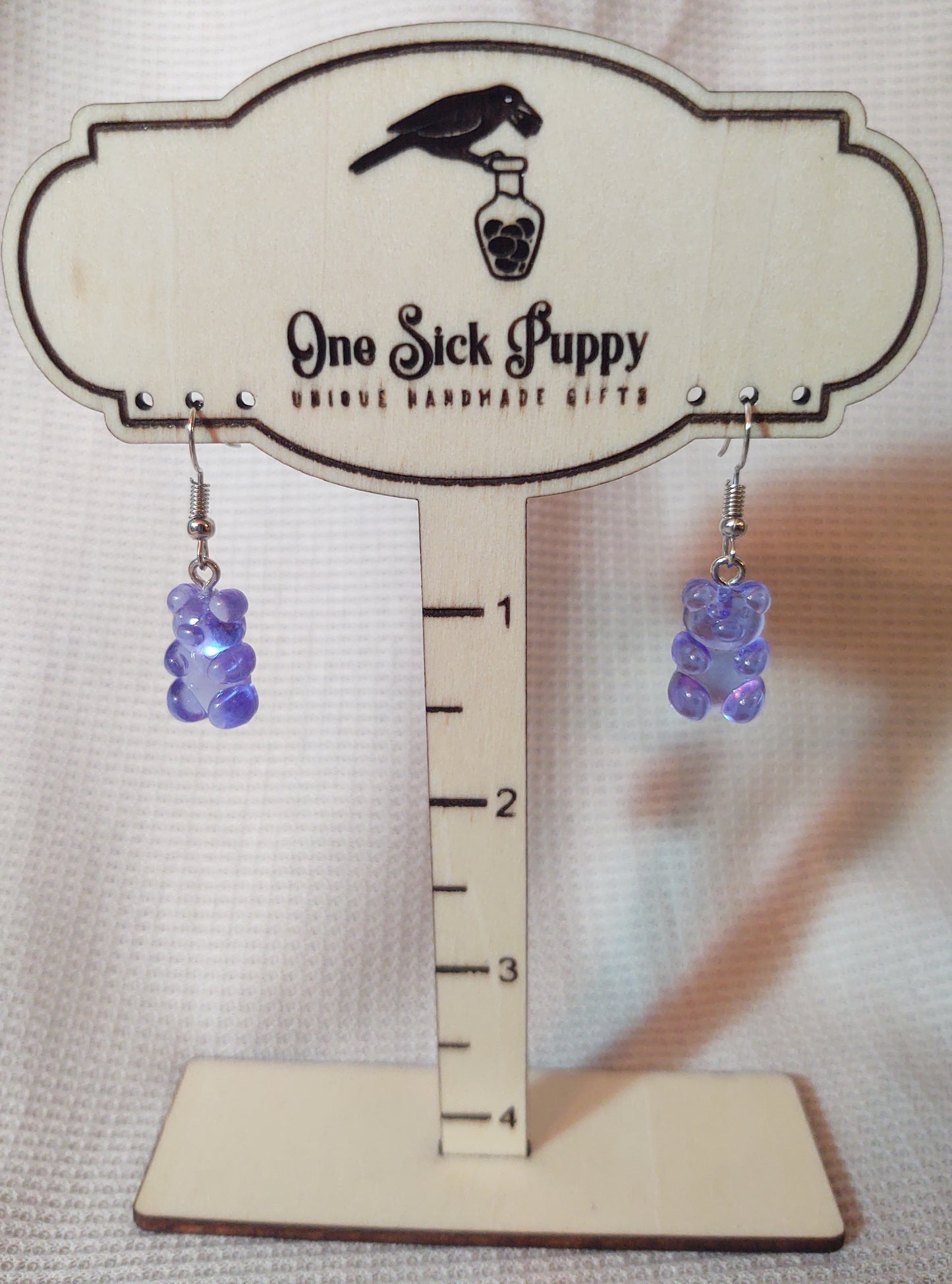 Gummy Bear Drop Earrings- Blueberry
