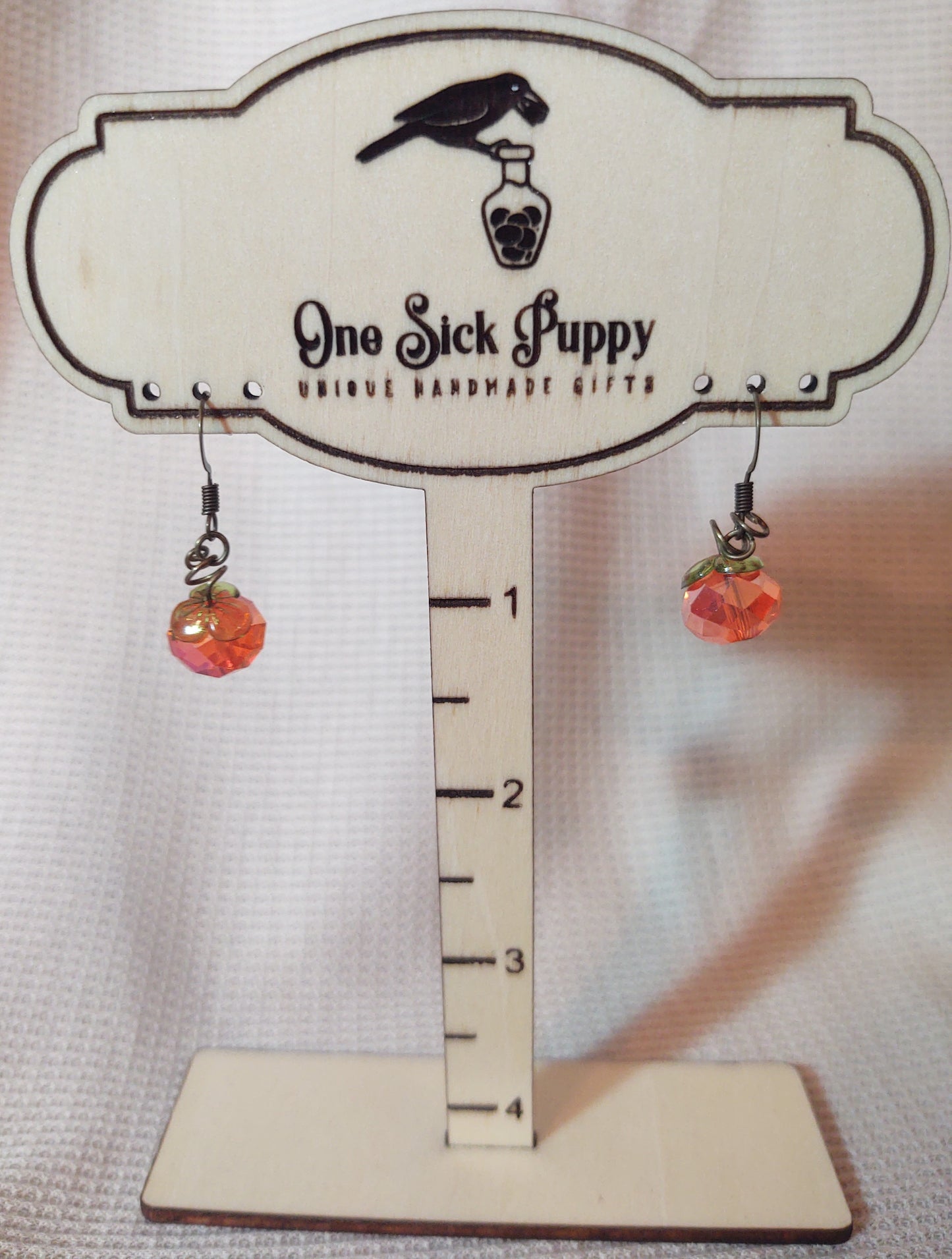 Crystal Pumpkin Drop Earrings