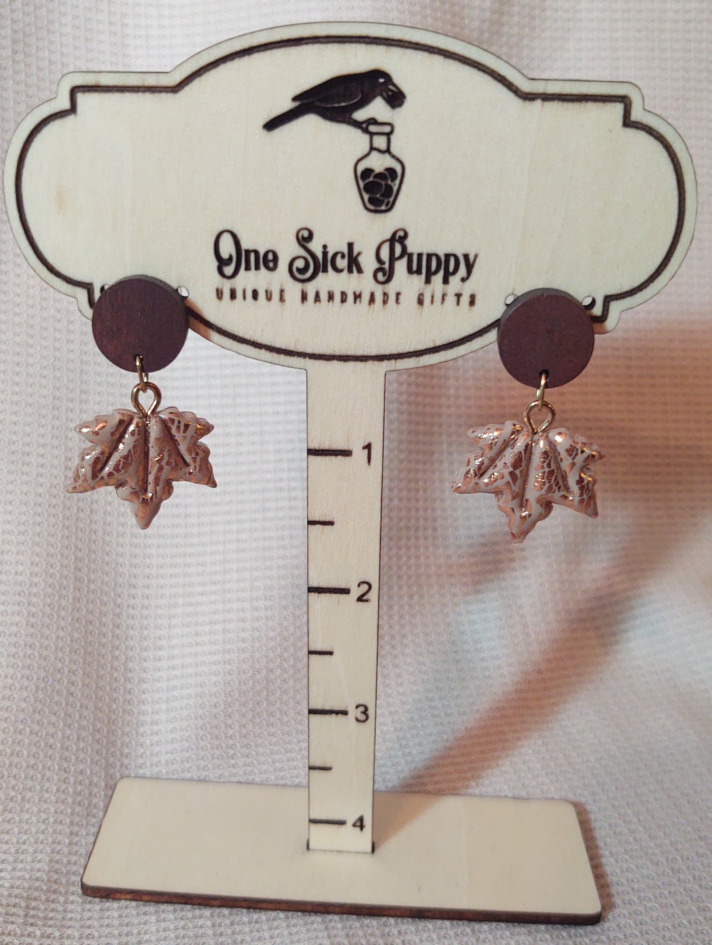 Gold Leaf Drop Studs