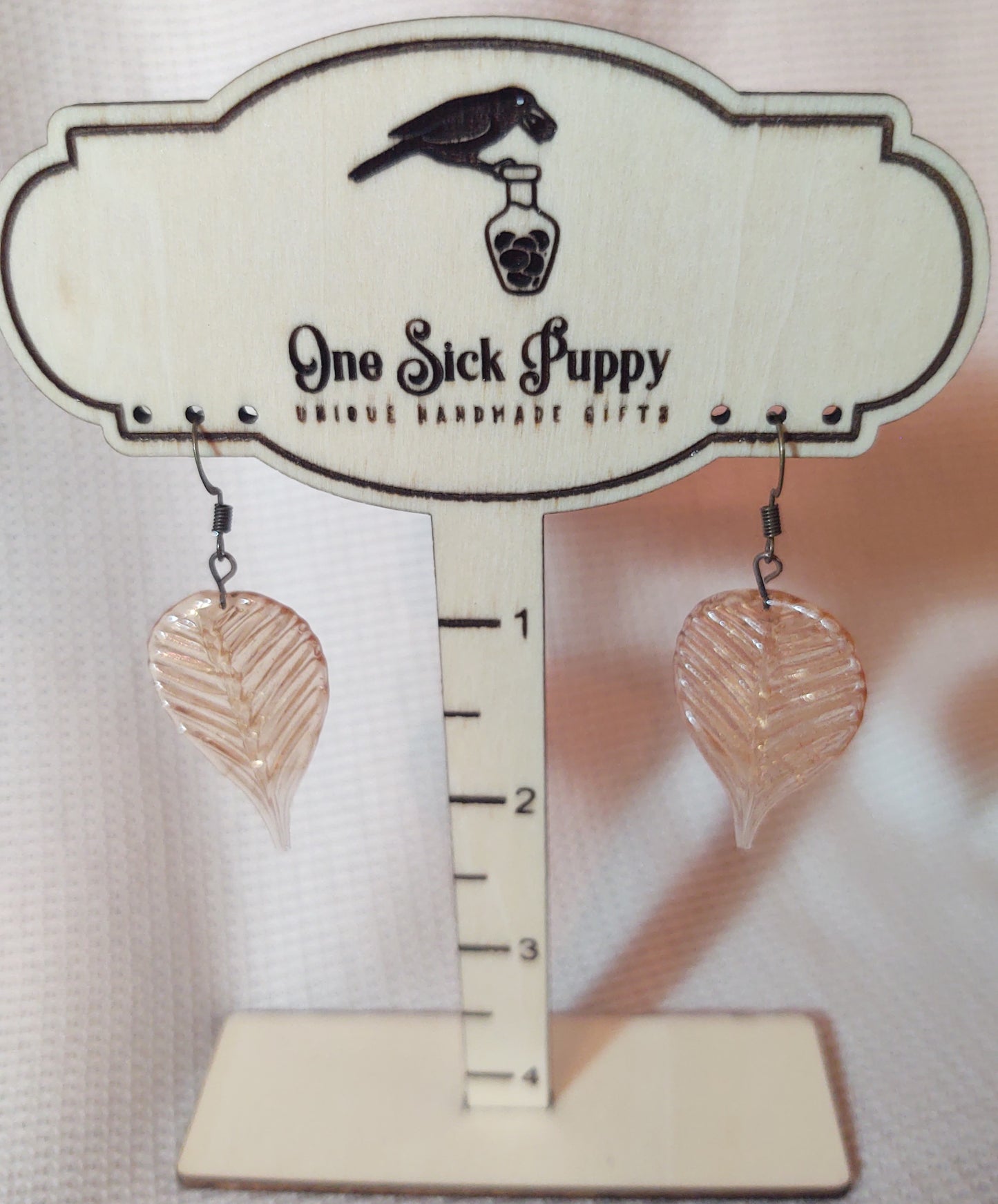 Glass Leaf Dangle Earrings