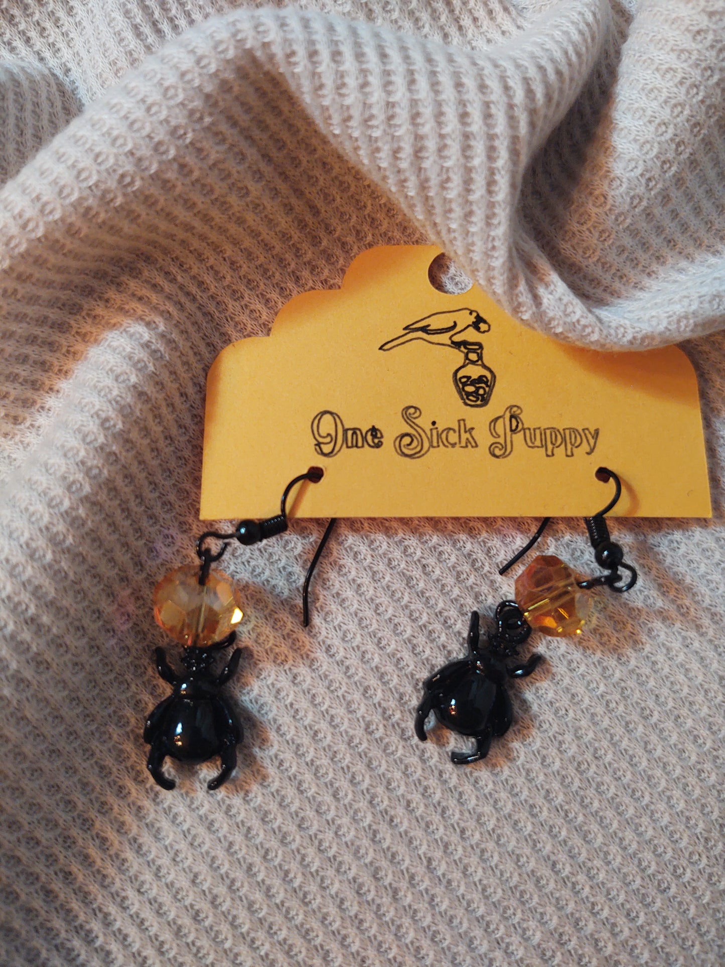 Scarab Beetle Dangle Earrings