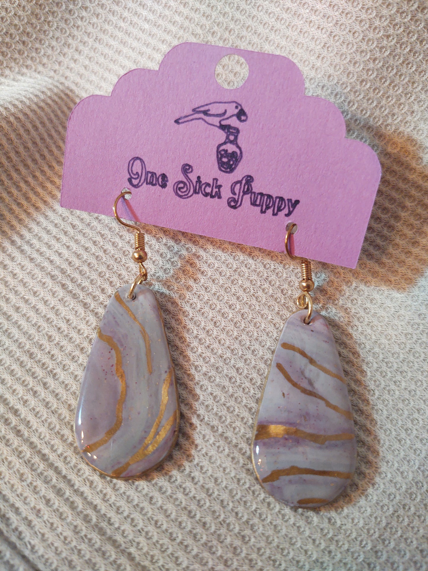 Purple Agate Drop Earrings