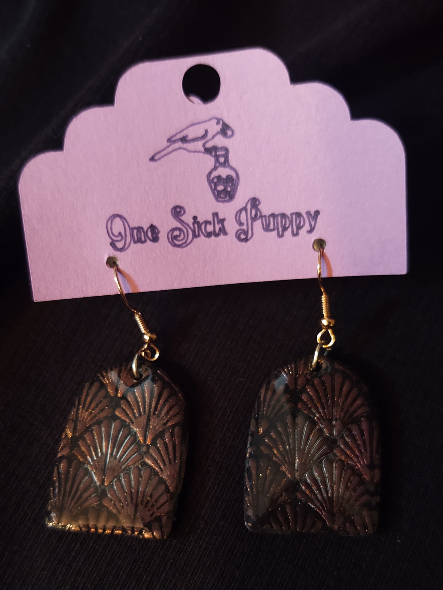 Purple and Black Deco Dangles
