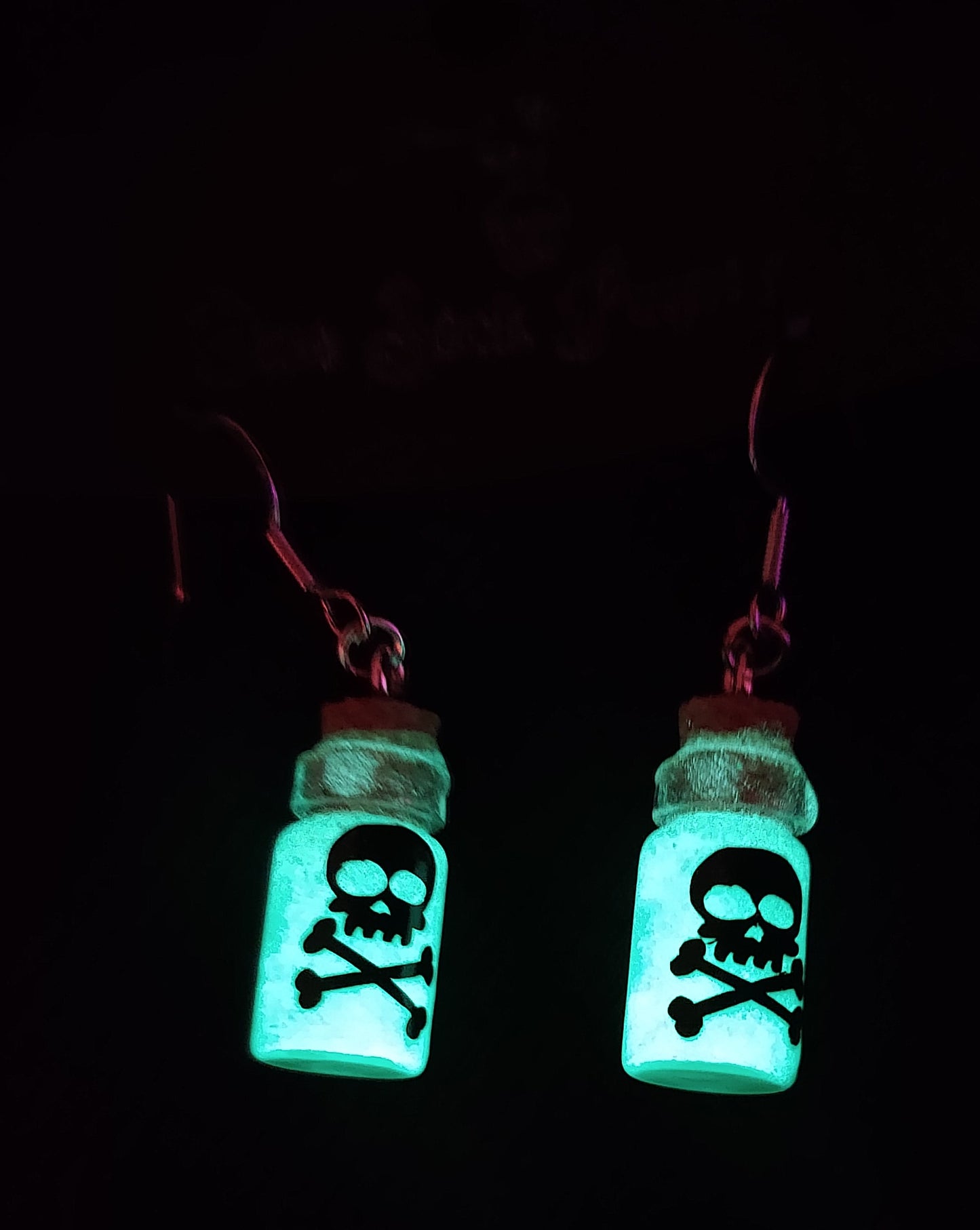 Toxic Green Glow Dangle Earrings