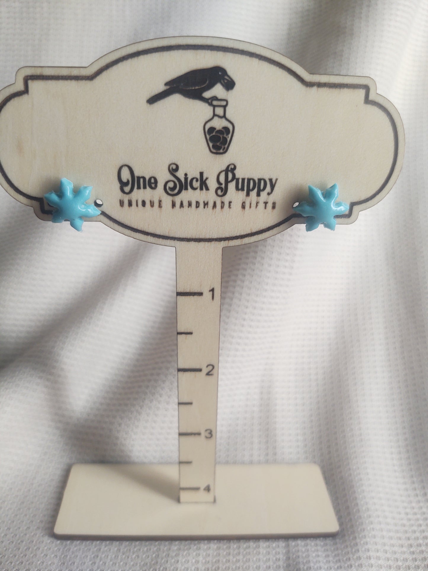 Blue Snowflake Studs