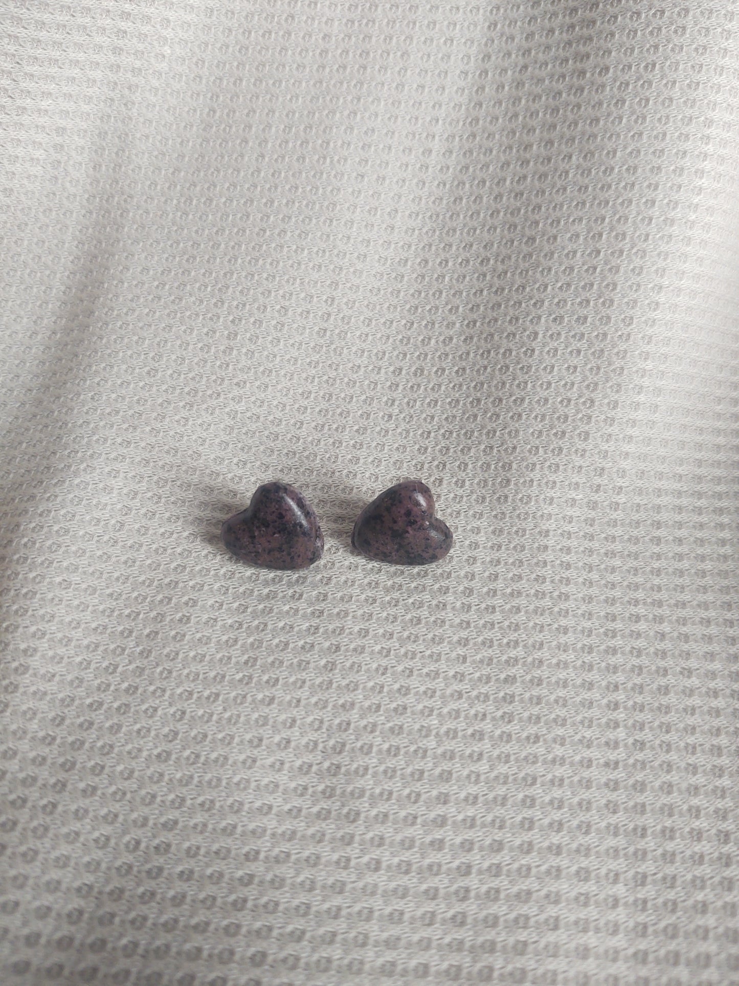 Pink Marble Heart Studs