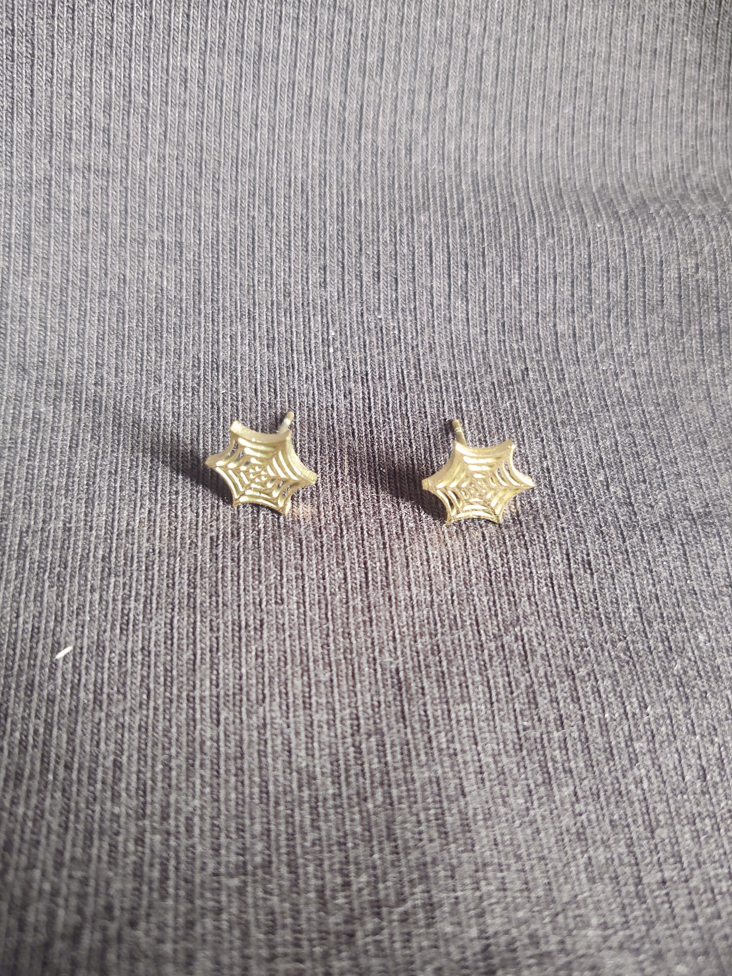Golden Spiderweb Studs