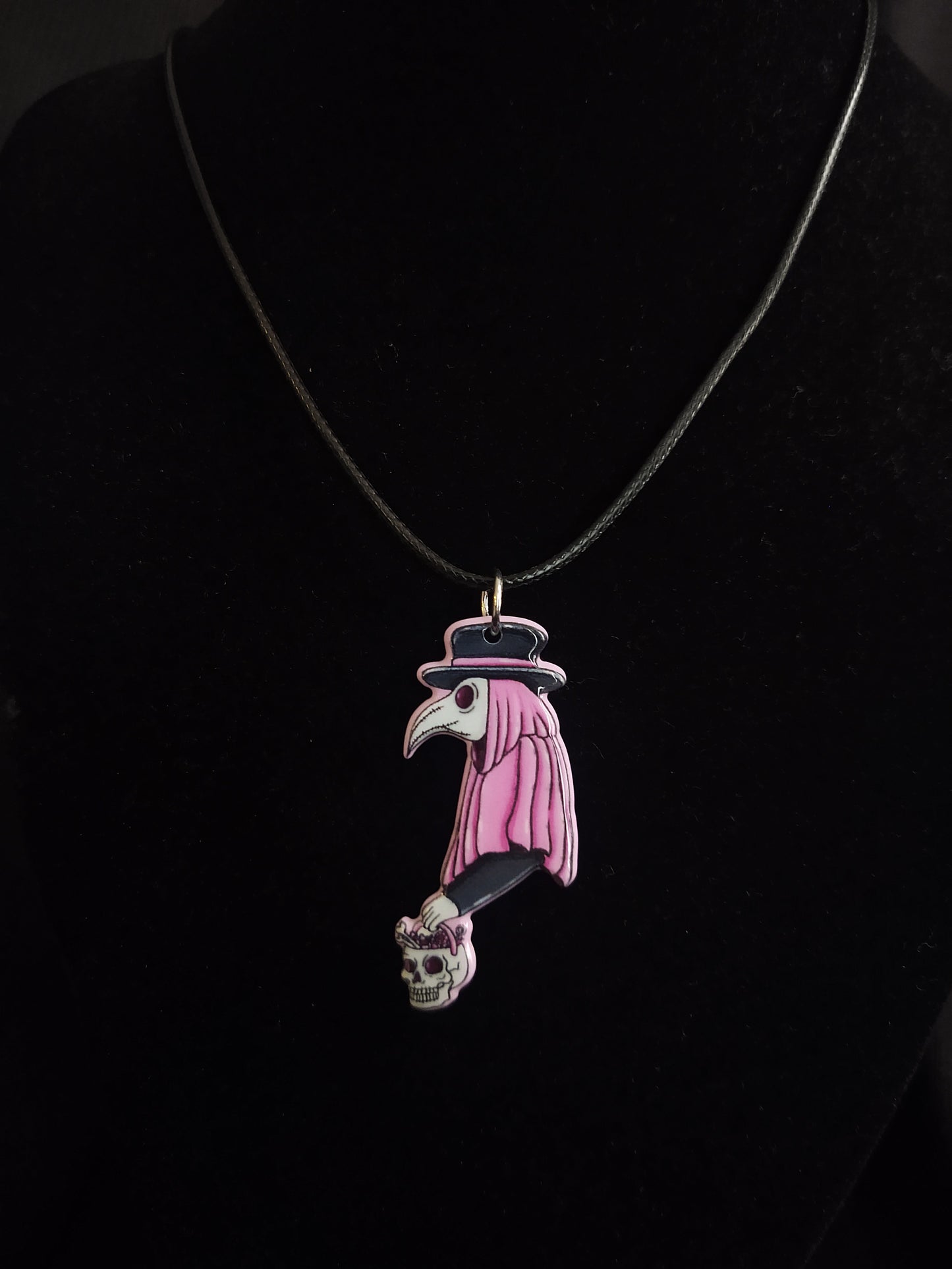 Pastel Pink Plague Necklace