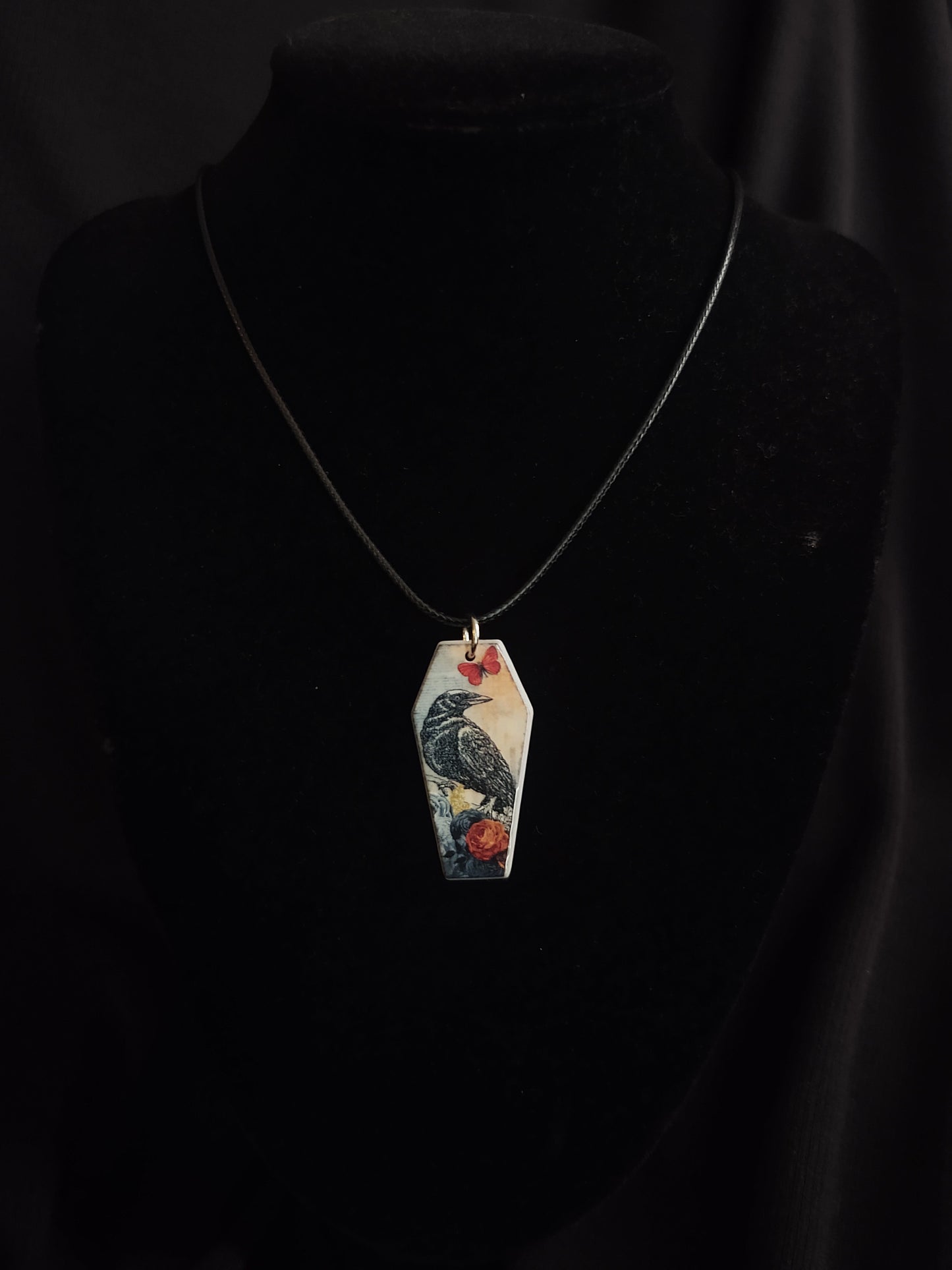 Crow Coffin Necklace