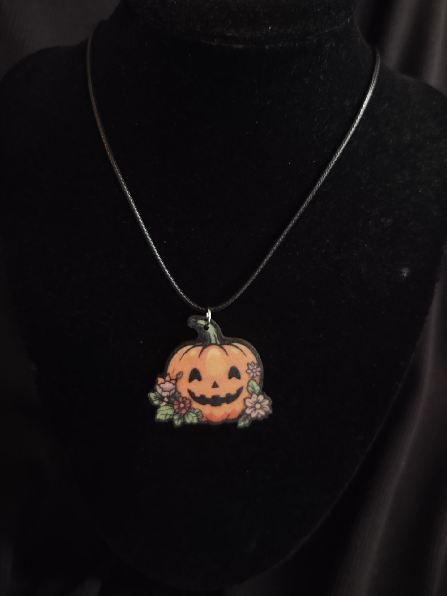 Floral Jack-o-lantern Necklace