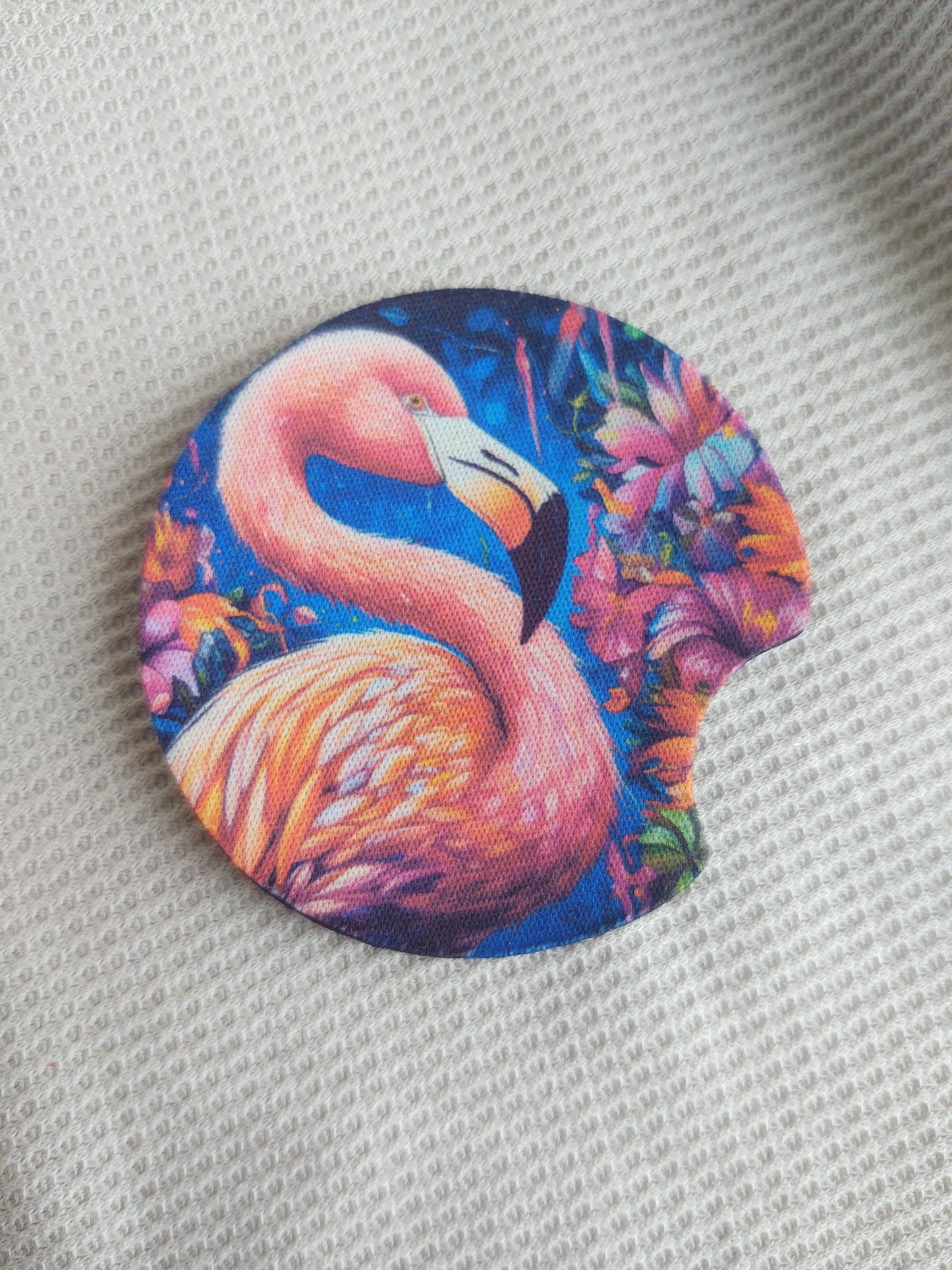 Fabulous Flamingo Car Coaster Set