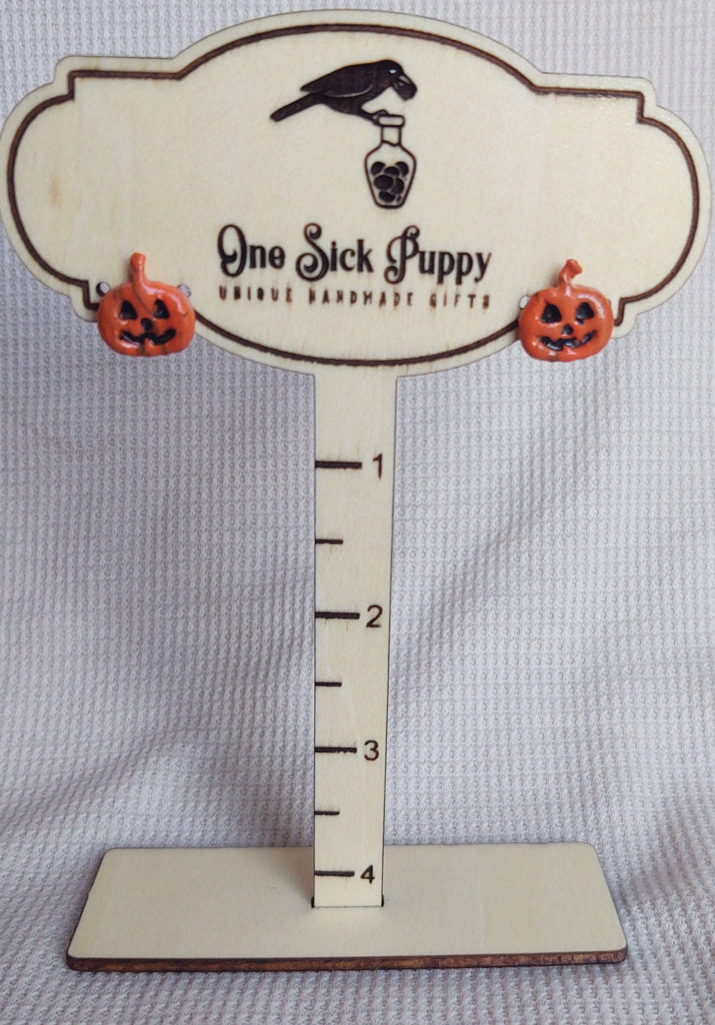 Orange and Black Tie -Dye Jack-o-lantern Studs