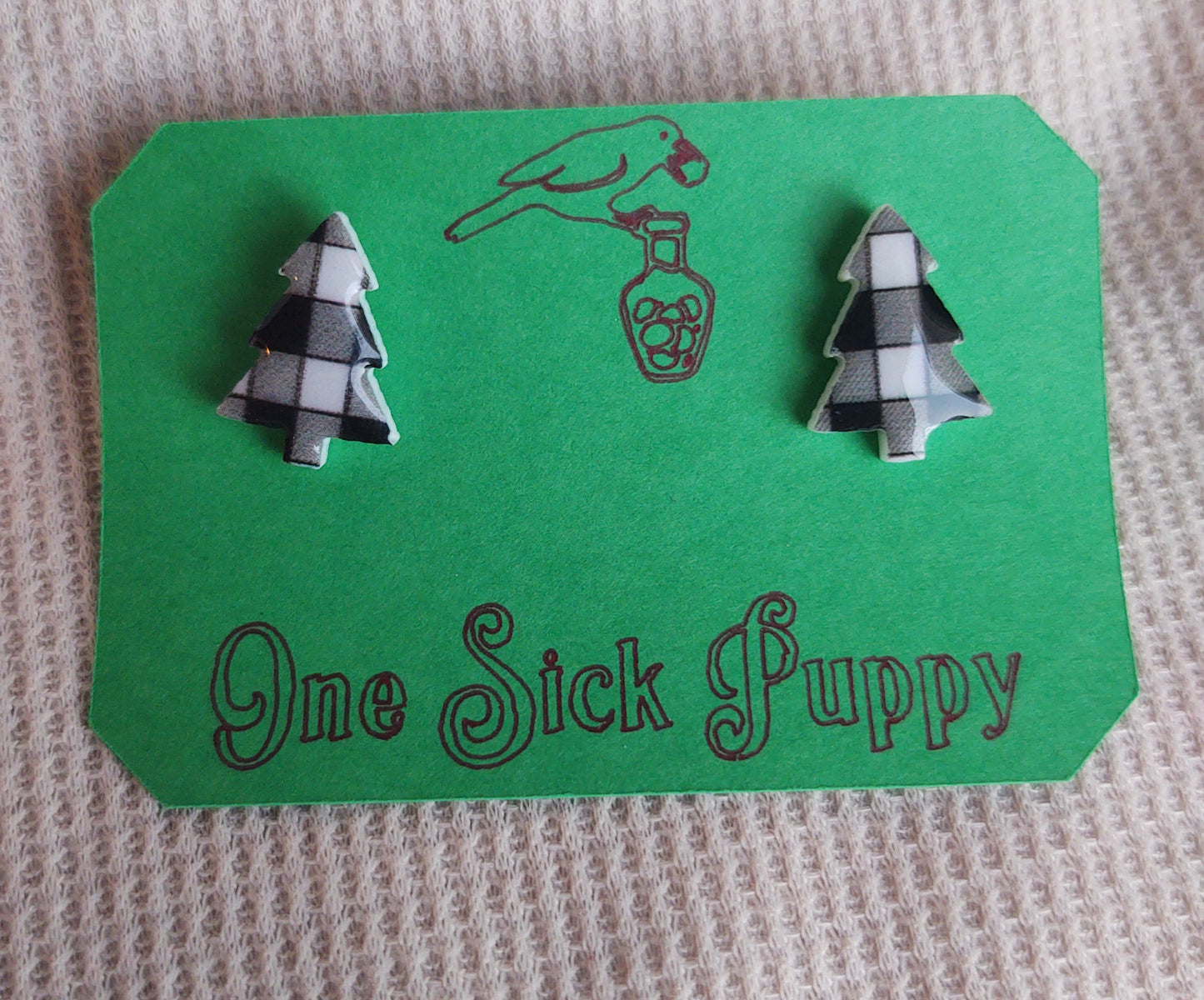 Buffalo Plaid Studs