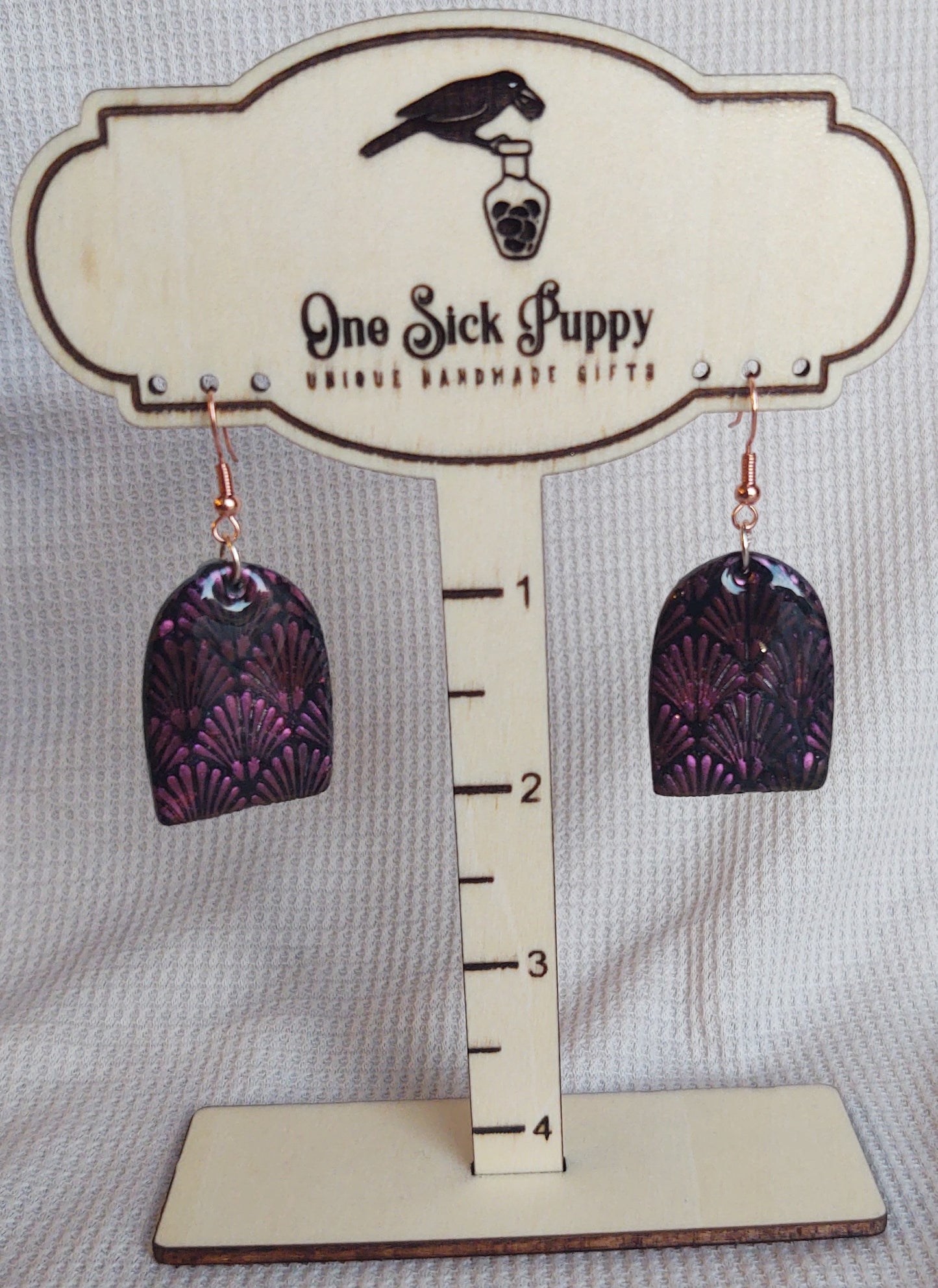 Purple and Black Deco Dangles