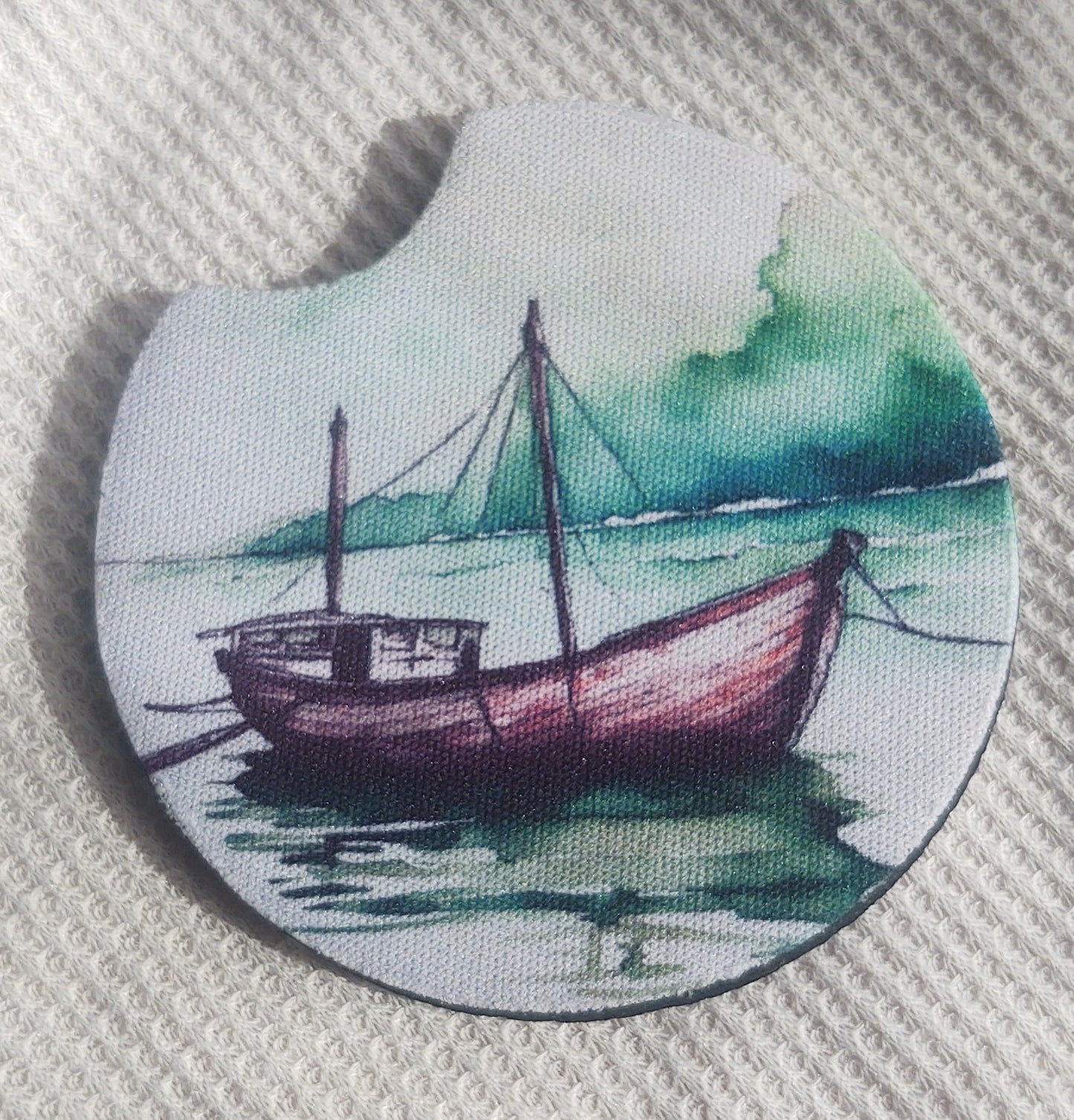Watercolor Boat Car Coaster Set