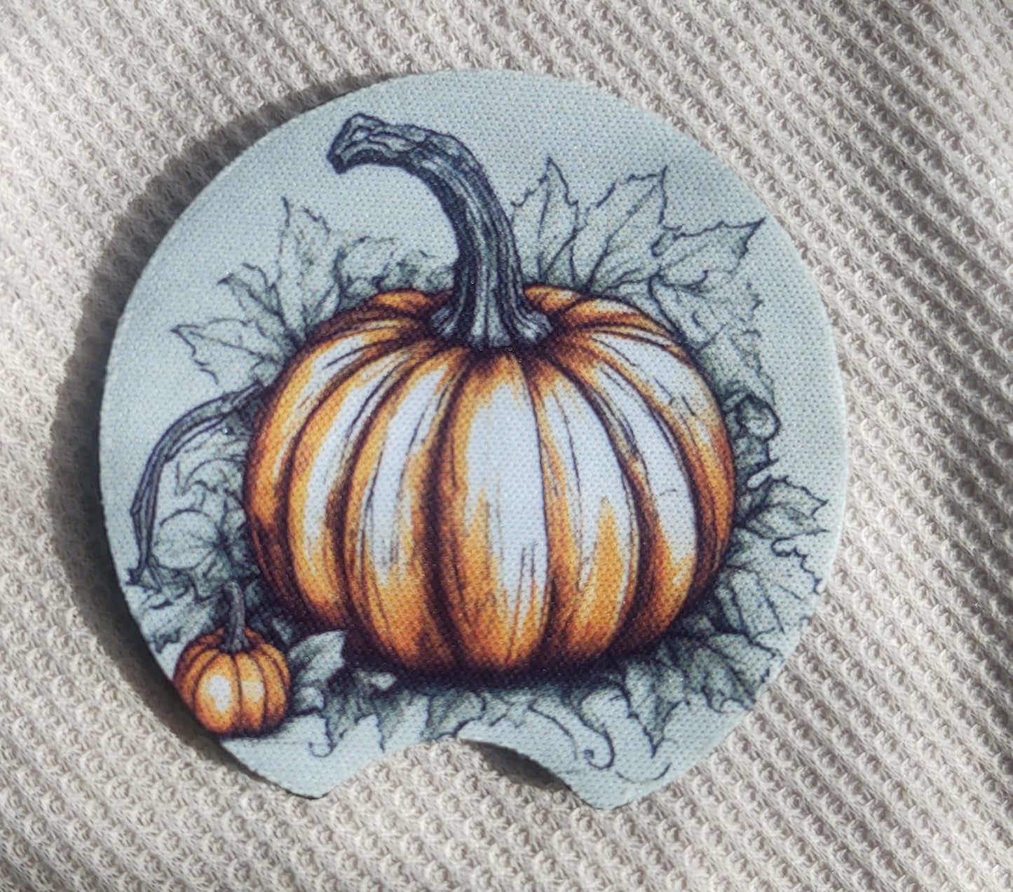 Pen and Ink Pumpkin Car Coaster Set