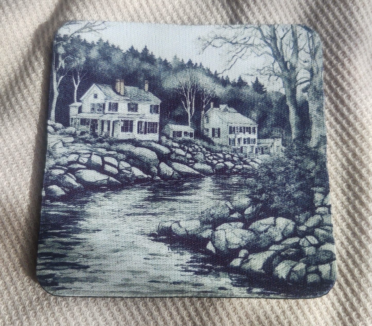 Black and White Landscape Coaster Set
