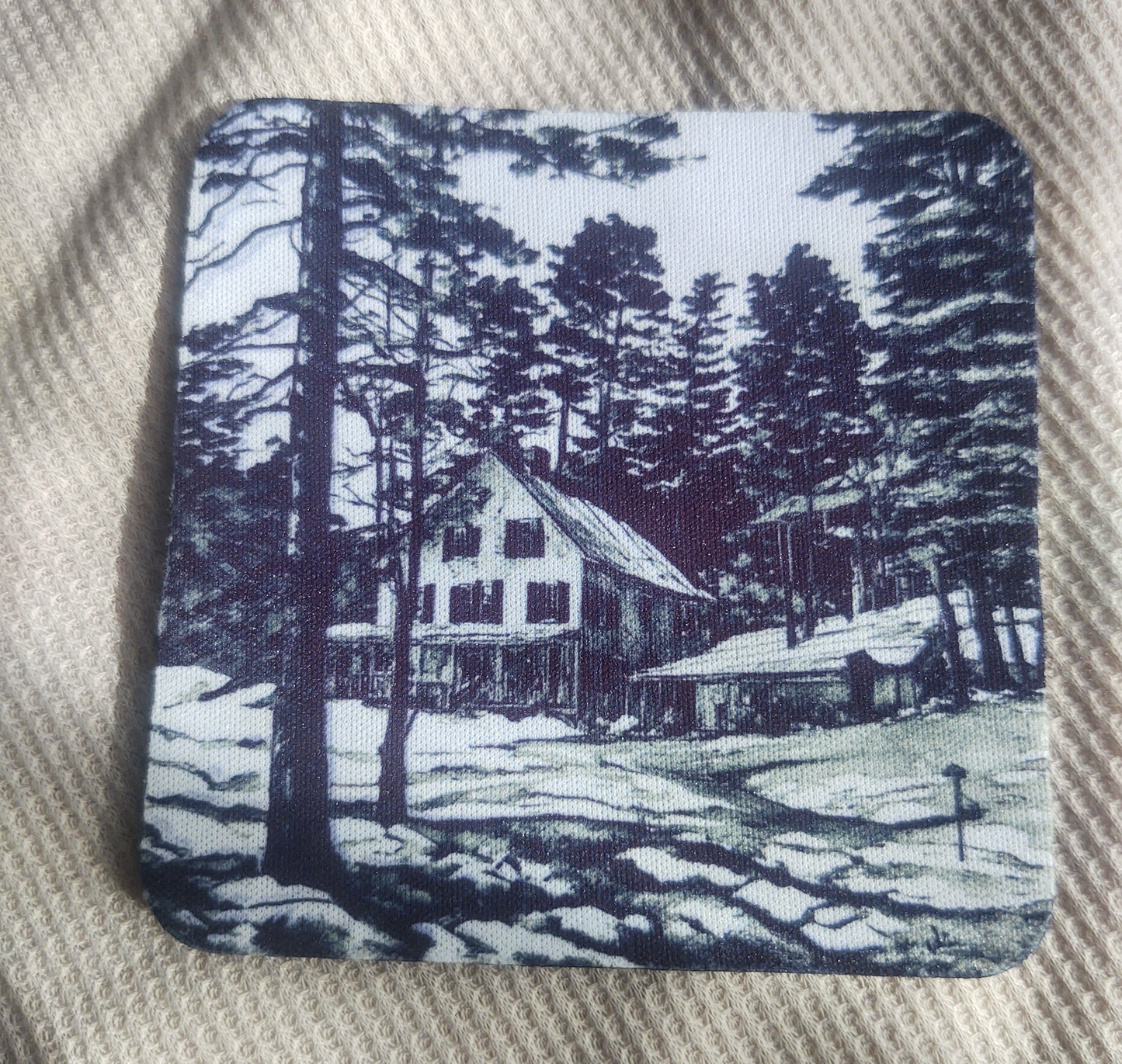 Black and White Landscape Coaster Set