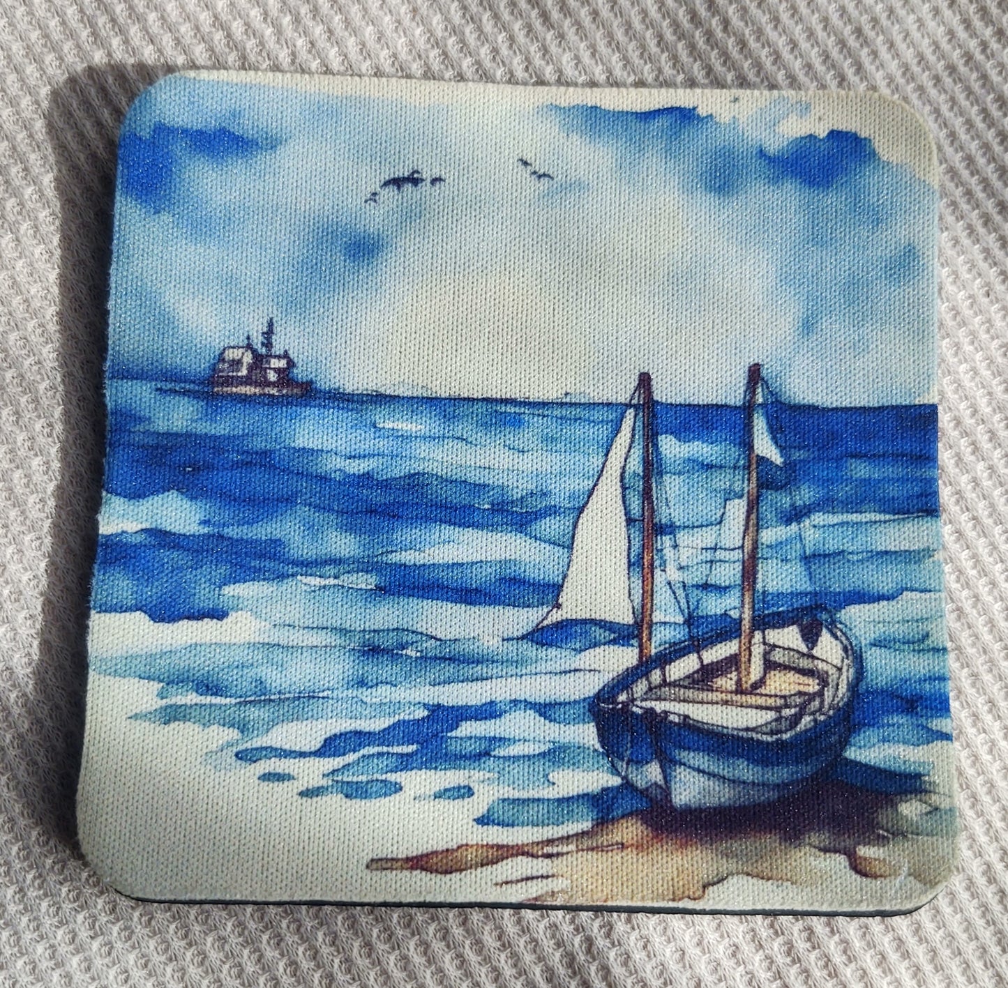 Watercolor Boat Coaster Set