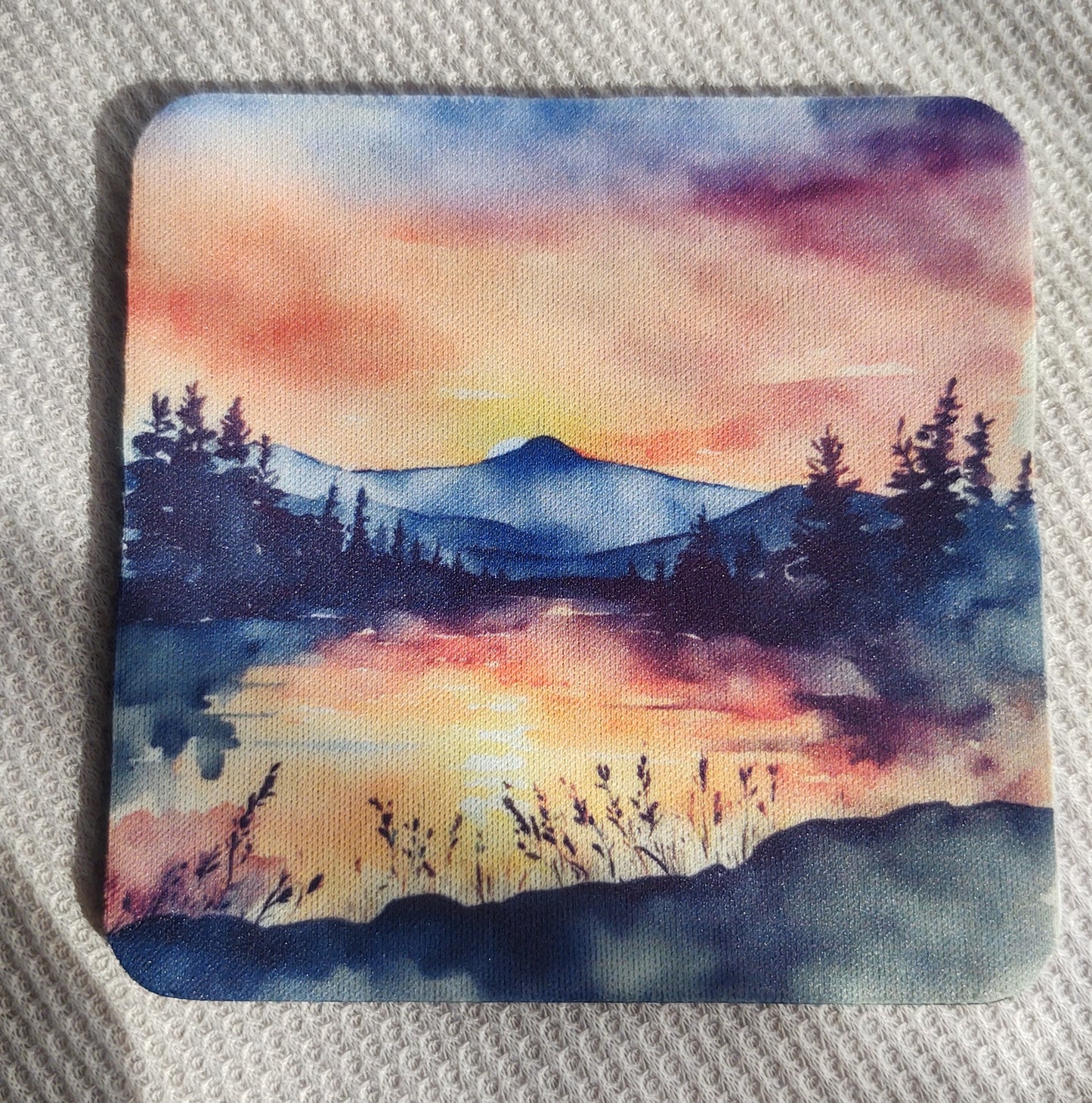 Watercolor Lake Coaster Set