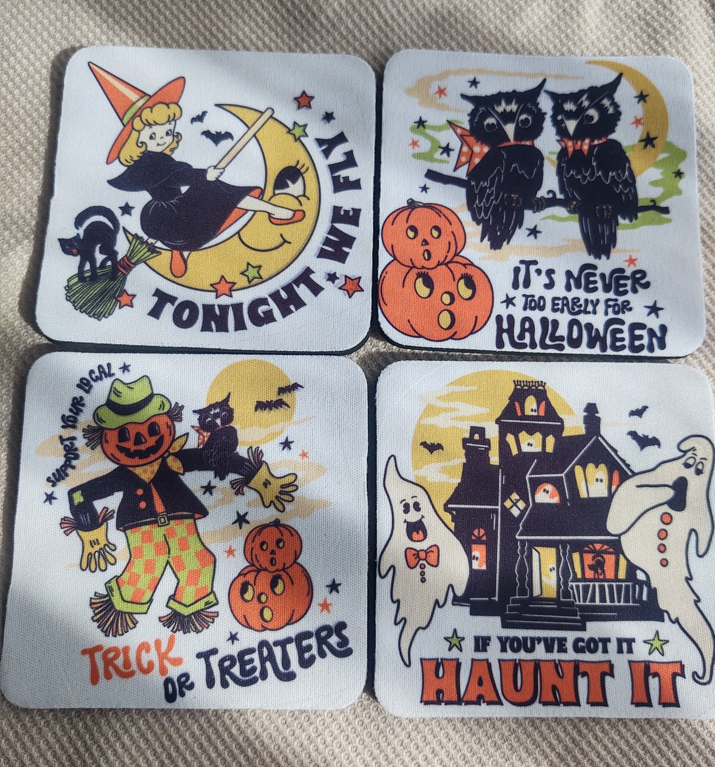 Vintage Halloween Coaster Set