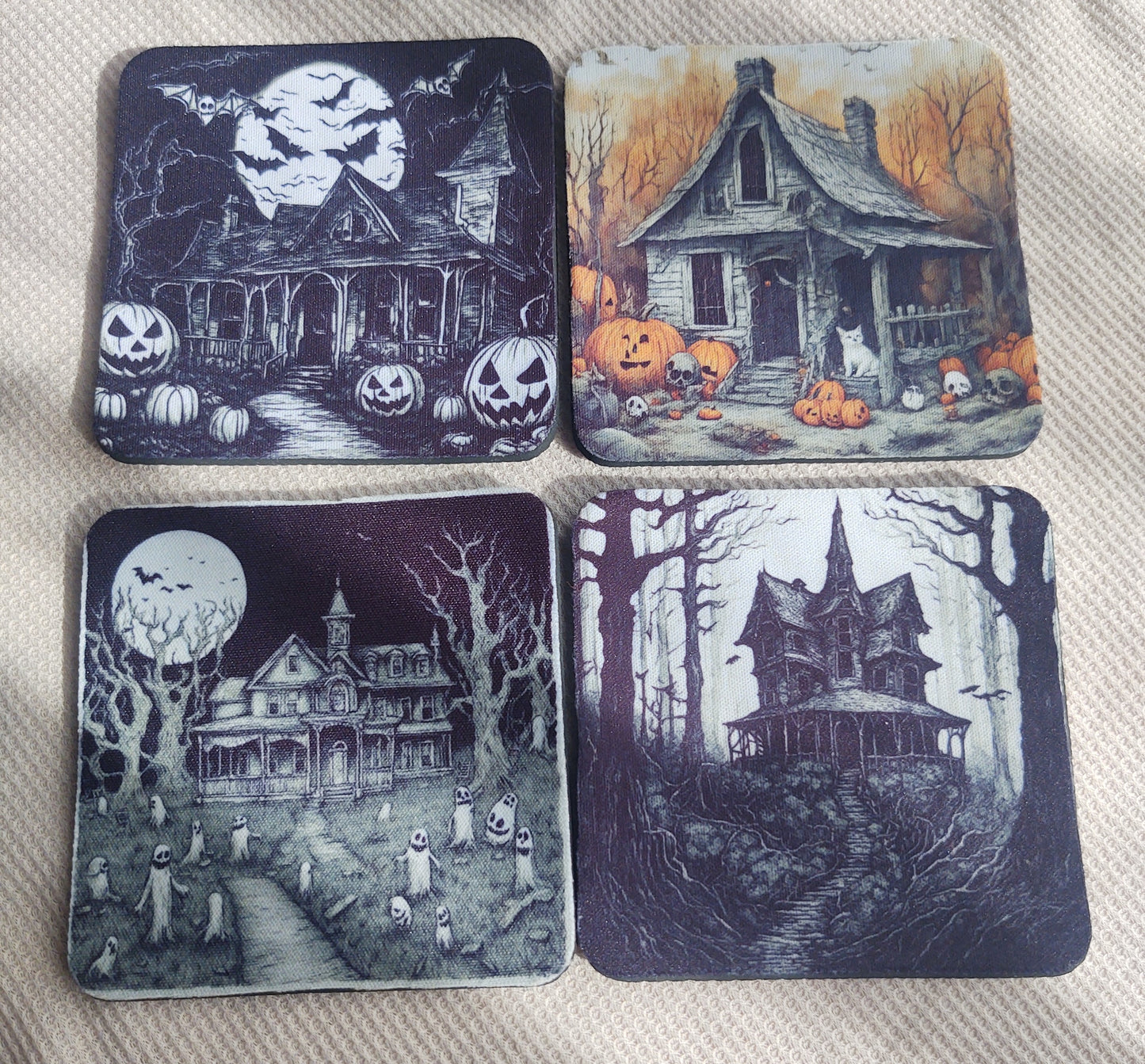 Spooky House Haunted Coaster Set